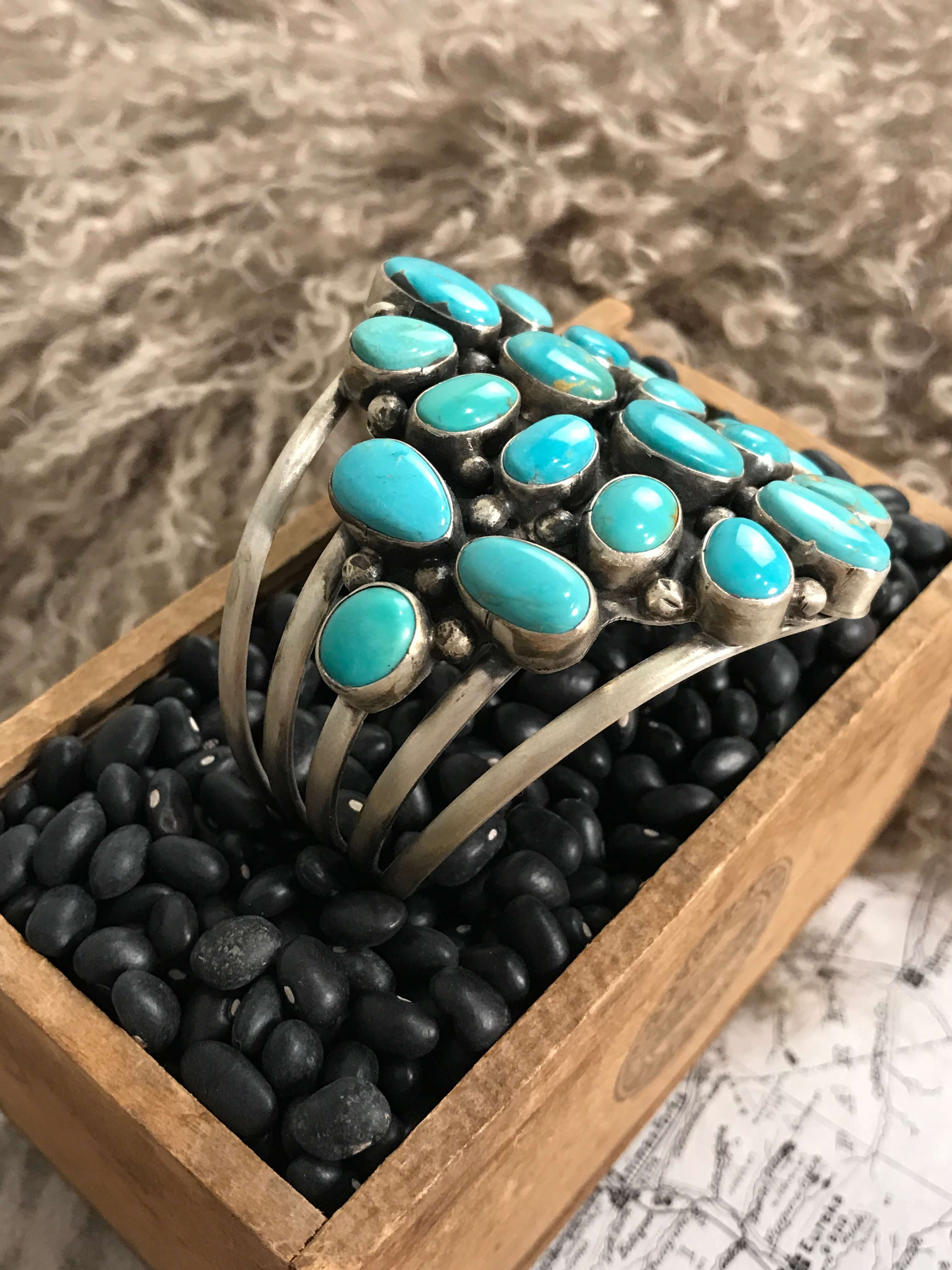 The Pierce Turquoise Cuff-Bracelets & Cuffs-Calli Co., Turquoise and Silver Jewelry, Native American Handmade, Zuni Tribe, Navajo Tribe, Brock Texas