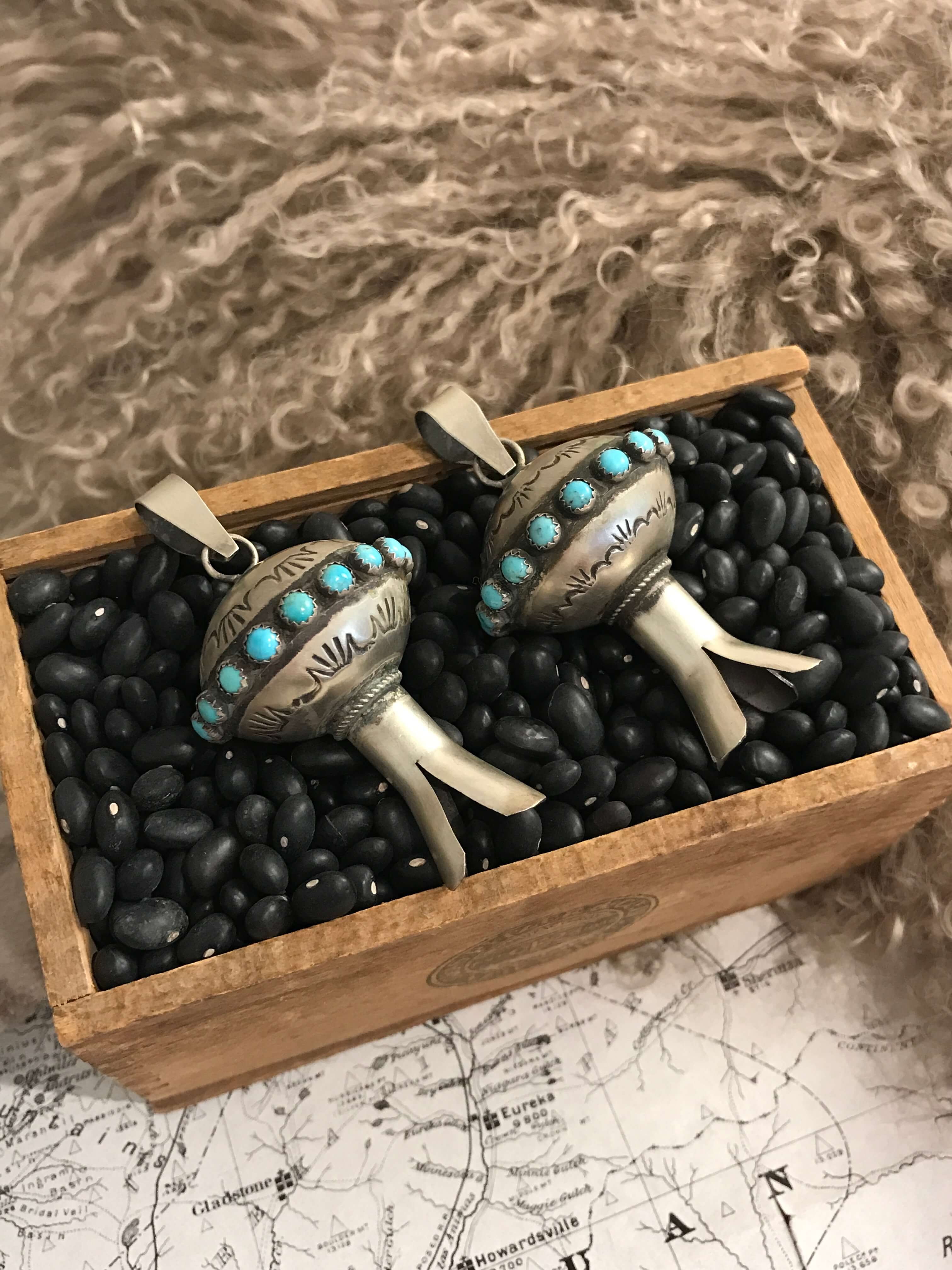 The Hermosa Blossom Pendant-Pendants-Calli Co., Turquoise and Silver Jewelry, Native American Handmade, Zuni Tribe, Navajo Tribe, Brock Texas