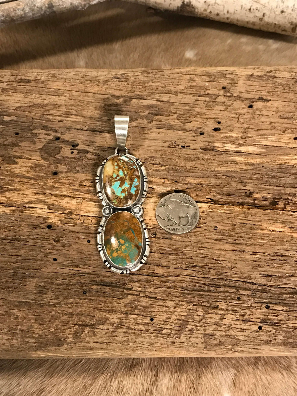 The Reeves Pendant, 3-Pendants-Calli Co., Turquoise and Silver Jewelry, Native American Handmade, Zuni Tribe, Navajo Tribe, Brock Texas