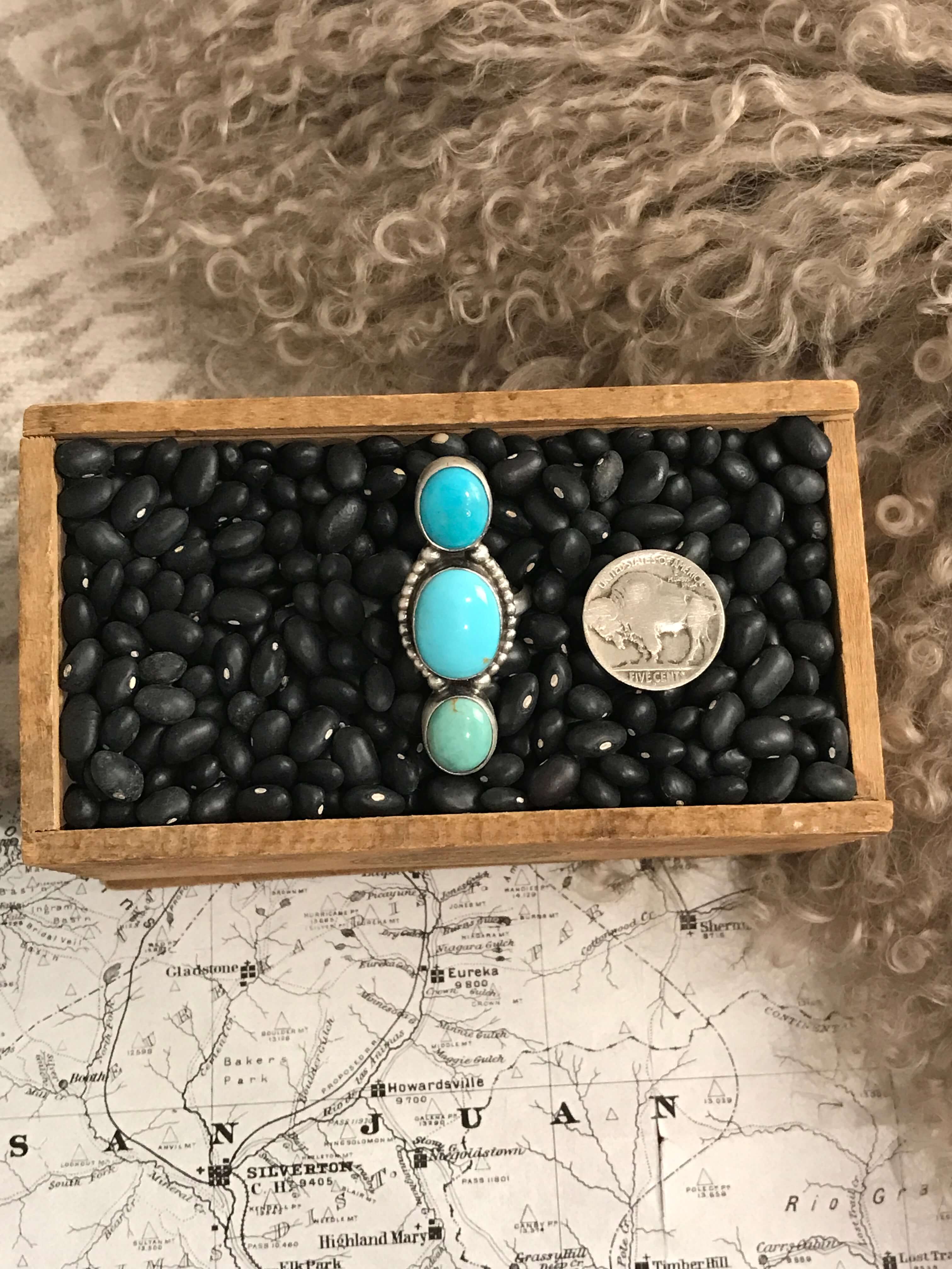 The Prime Adjustable Turquoise Ring, 3-Rings-Calli Co., Turquoise and Silver Jewelry, Native American Handmade, Zuni Tribe, Navajo Tribe, Brock Texas