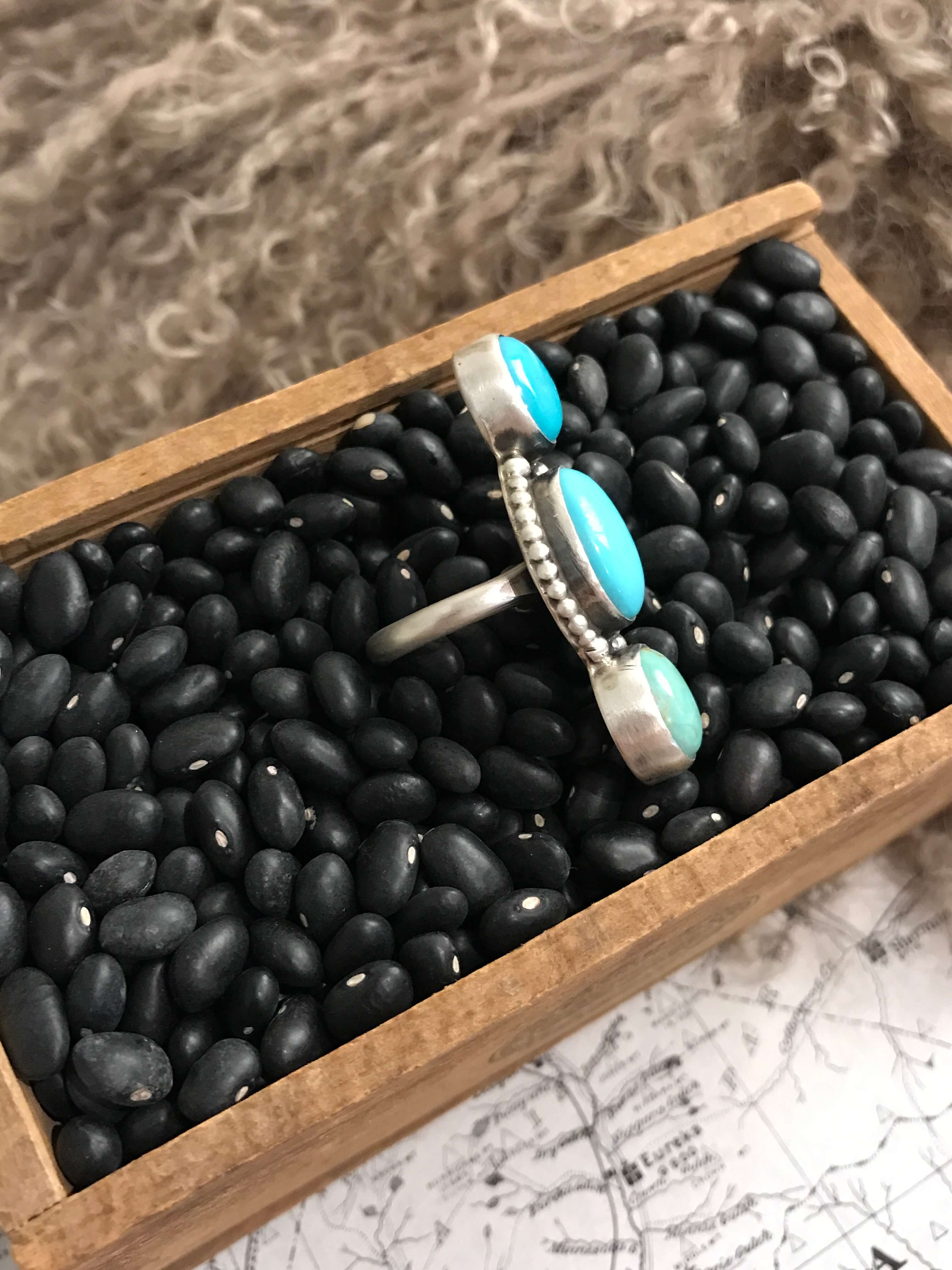 The Prime Adjustable Turquoise Ring, 3-Rings-Calli Co., Turquoise and Silver Jewelry, Native American Handmade, Zuni Tribe, Navajo Tribe, Brock Texas