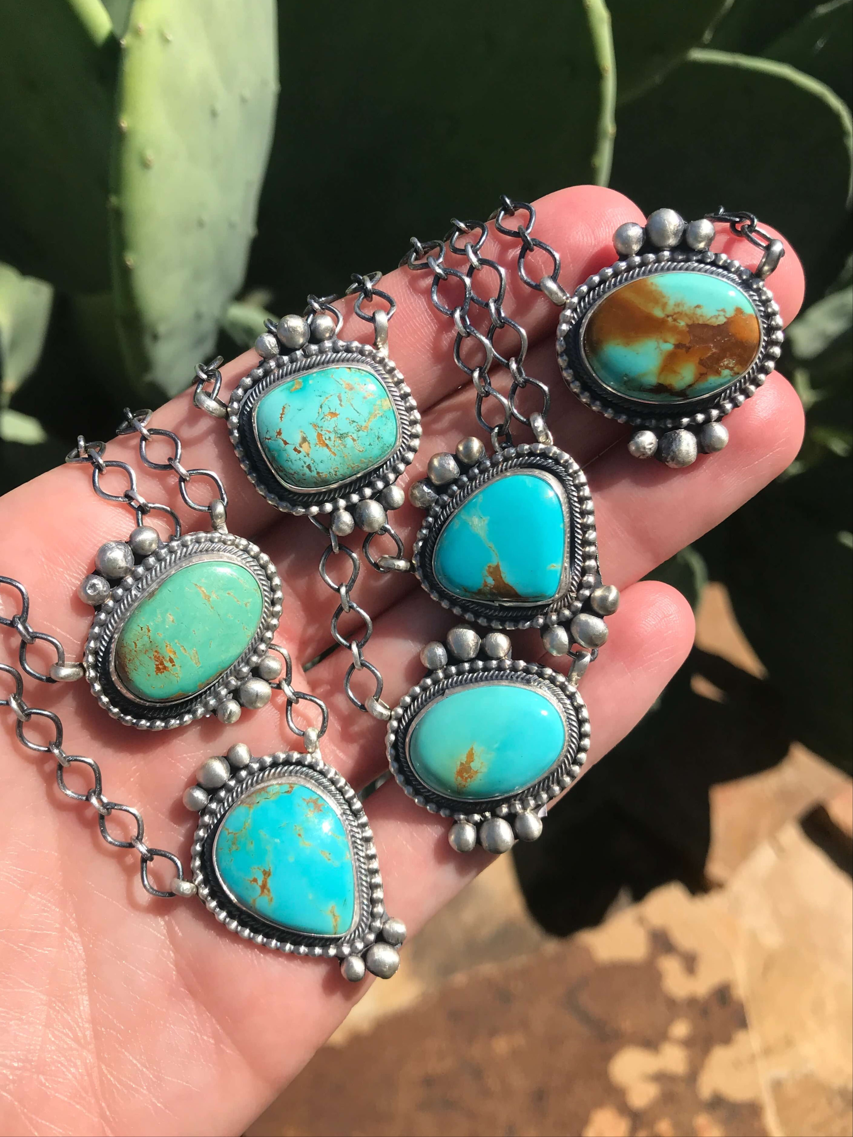 The Director Necklaces-Necklaces-Calli Co., Turquoise and Silver Jewelry, Native American Handmade, Zuni Tribe, Navajo Tribe, Brock Texas