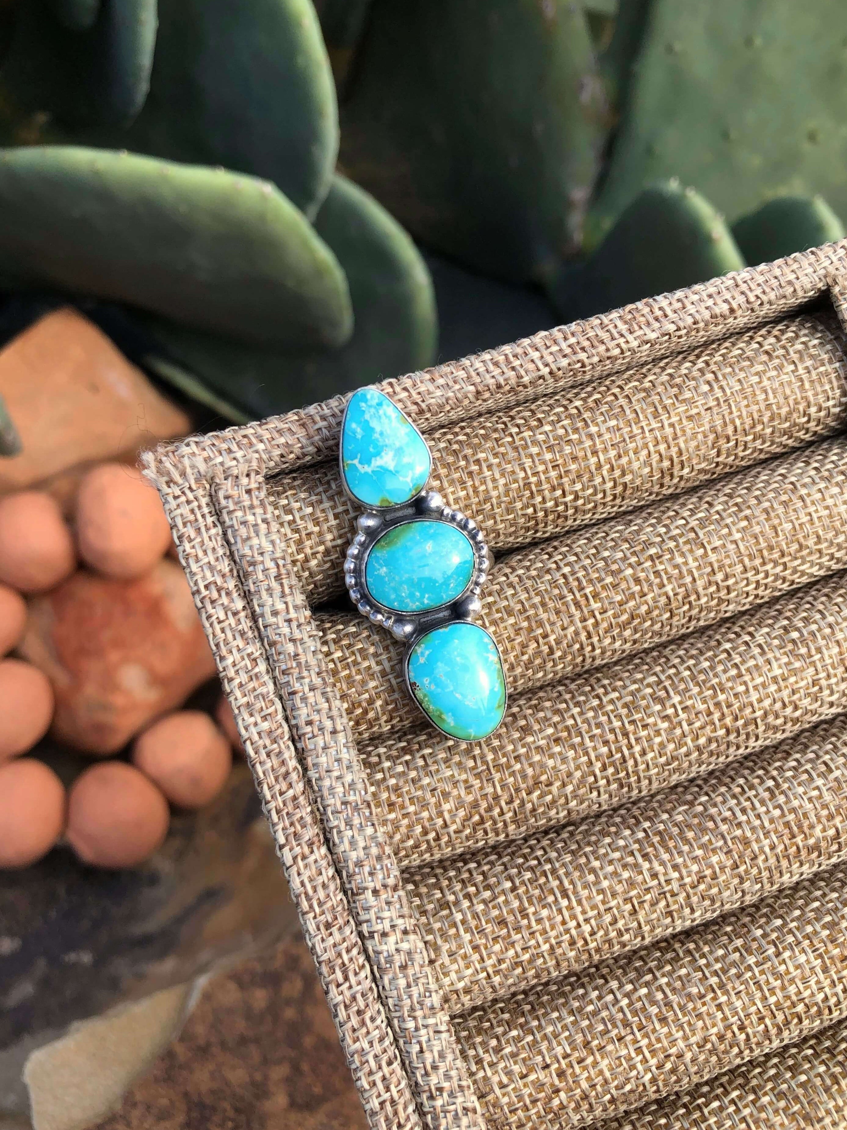 The Prime Adjustable Ring, 2-Rings-Calli Co., Turquoise and Silver Jewelry, Native American Handmade, Zuni Tribe, Navajo Tribe, Brock Texas