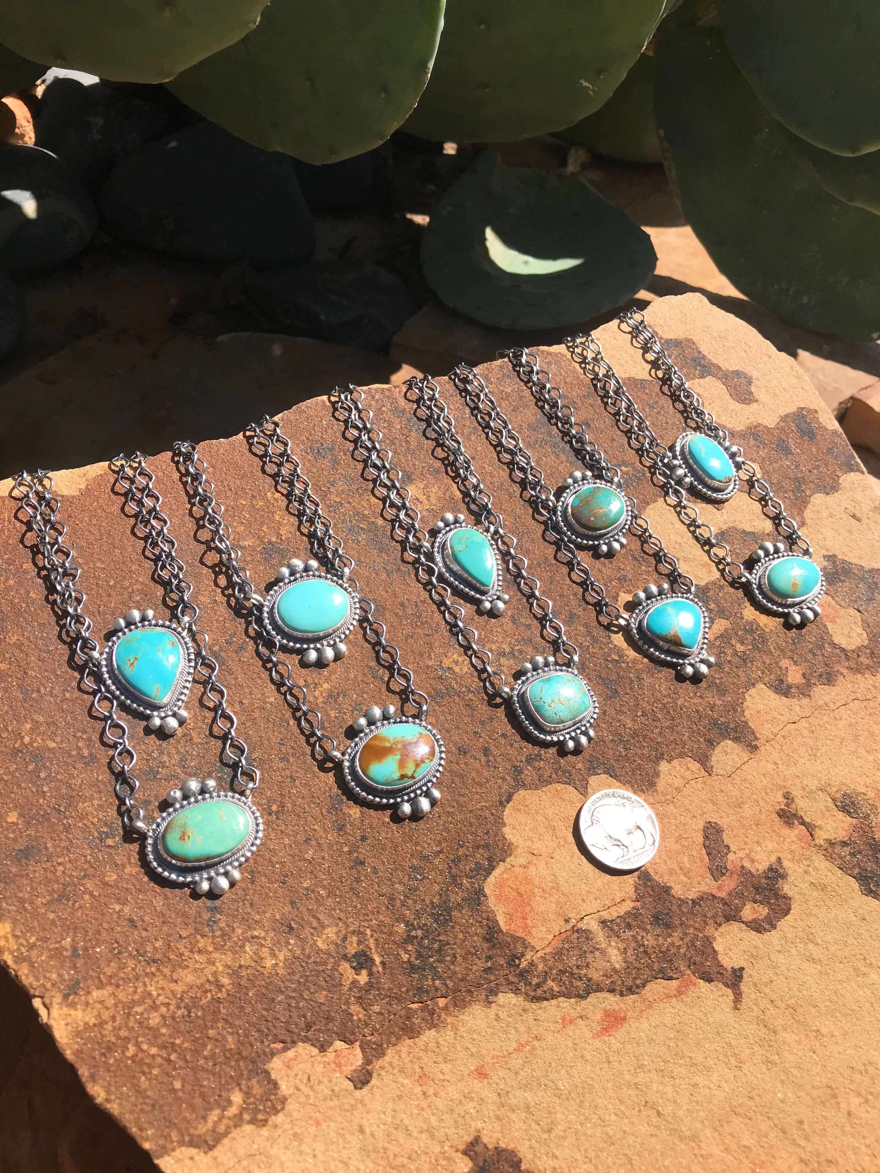 The Director Necklaces-Necklaces-Calli Co., Turquoise and Silver Jewelry, Native American Handmade, Zuni Tribe, Navajo Tribe, Brock Texas