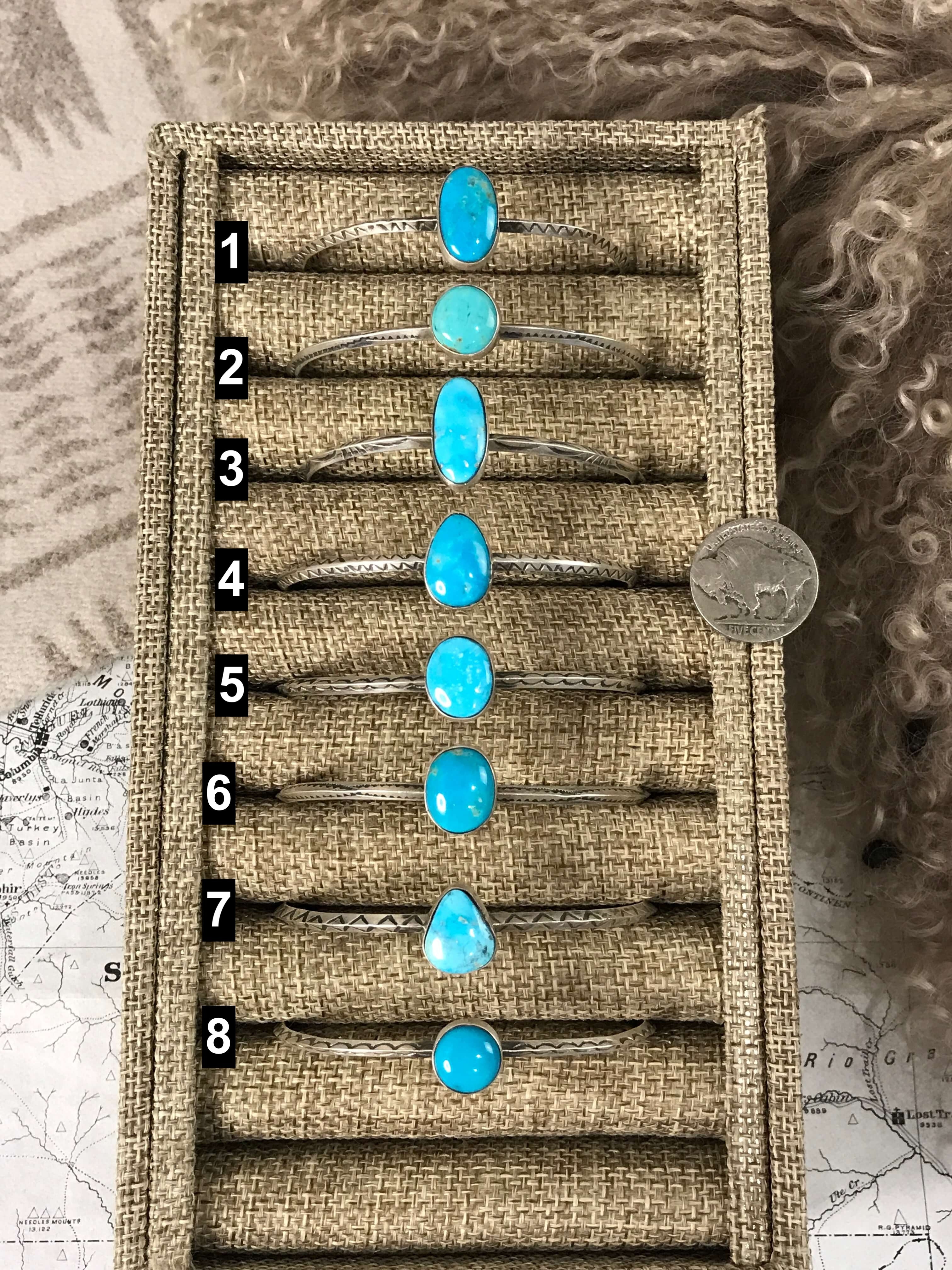 The Hawthorn Cuffs-Bracelets & Cuffs-Calli Co., Turquoise and Silver Jewelry, Native American Handmade, Zuni Tribe, Navajo Tribe, Brock Texas