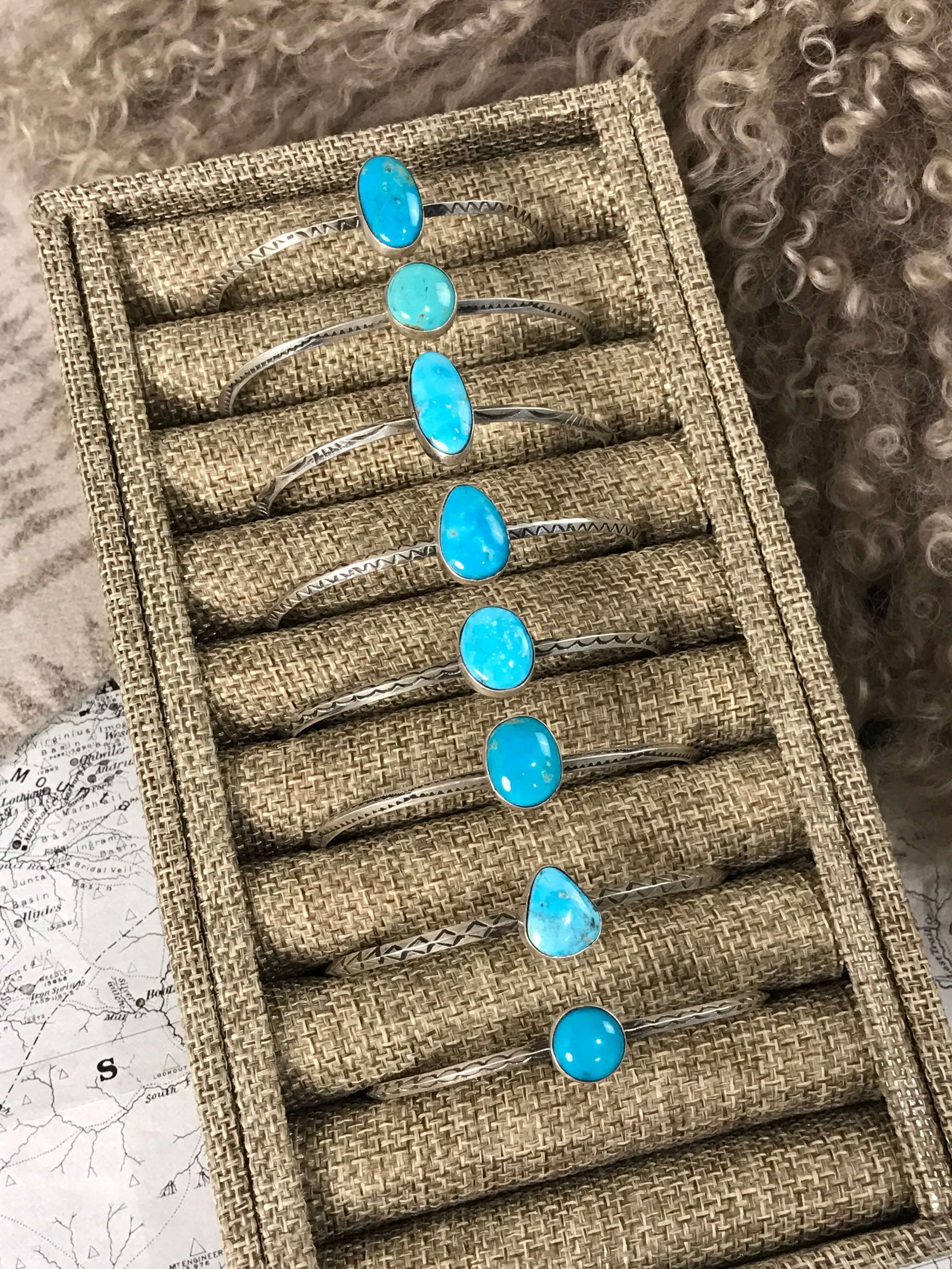 The Hawthorn Cuffs-Bracelets & Cuffs-Calli Co., Turquoise and Silver Jewelry, Native American Handmade, Zuni Tribe, Navajo Tribe, Brock Texas