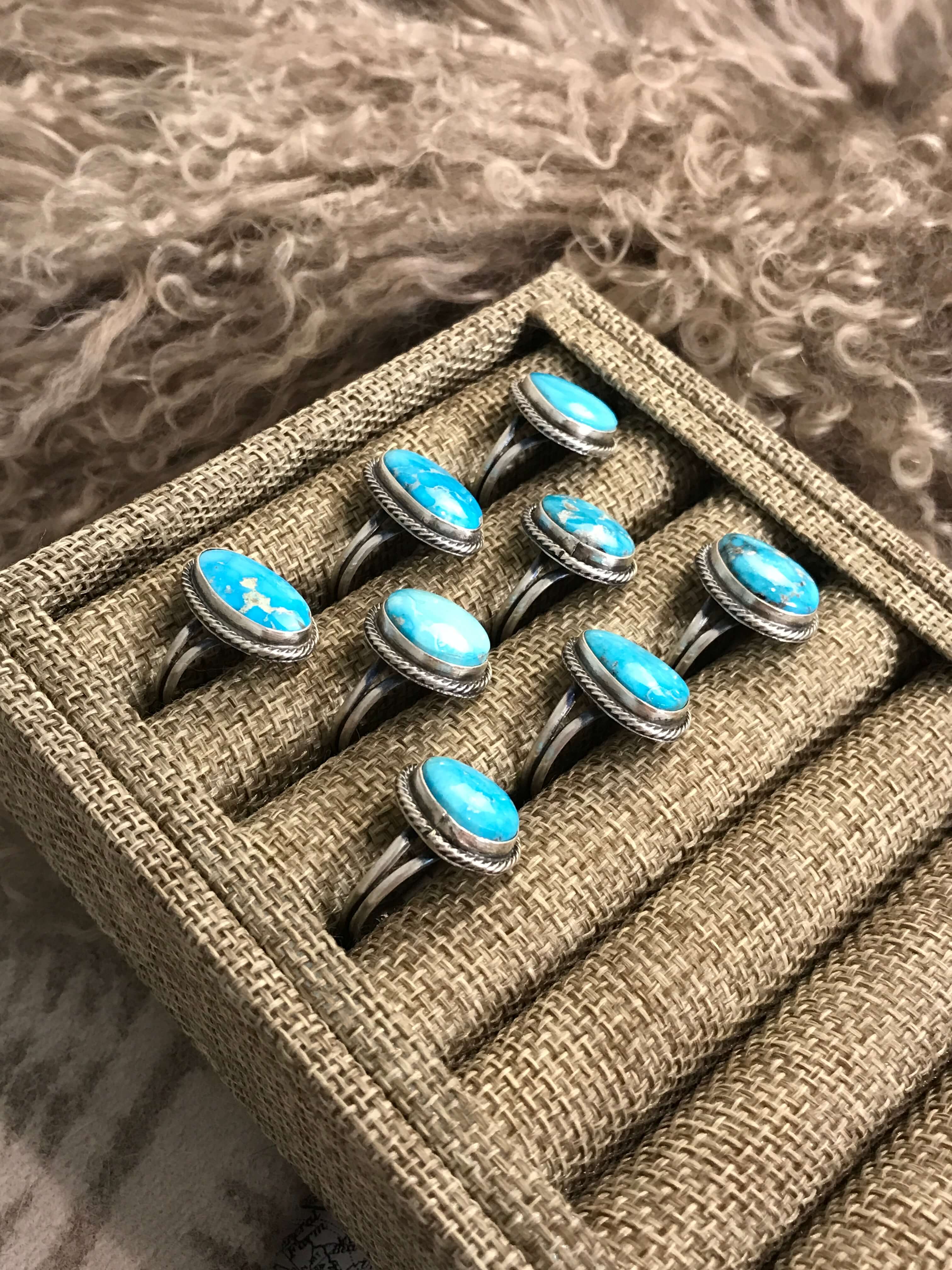 The Aster Rings-Rings-Calli Co., Turquoise and Silver Jewelry, Native American Handmade, Zuni Tribe, Navajo Tribe, Brock Texas