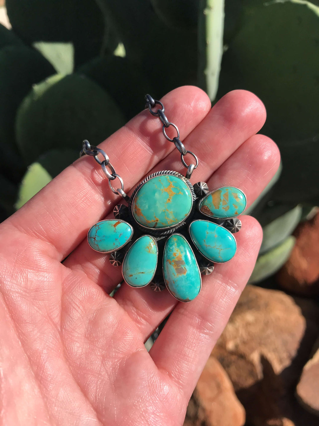 The Eastland Necklace, 2-Necklaces-Calli Co., Turquoise and Silver Jewelry, Native American Handmade, Zuni Tribe, Navajo Tribe, Brock Texas