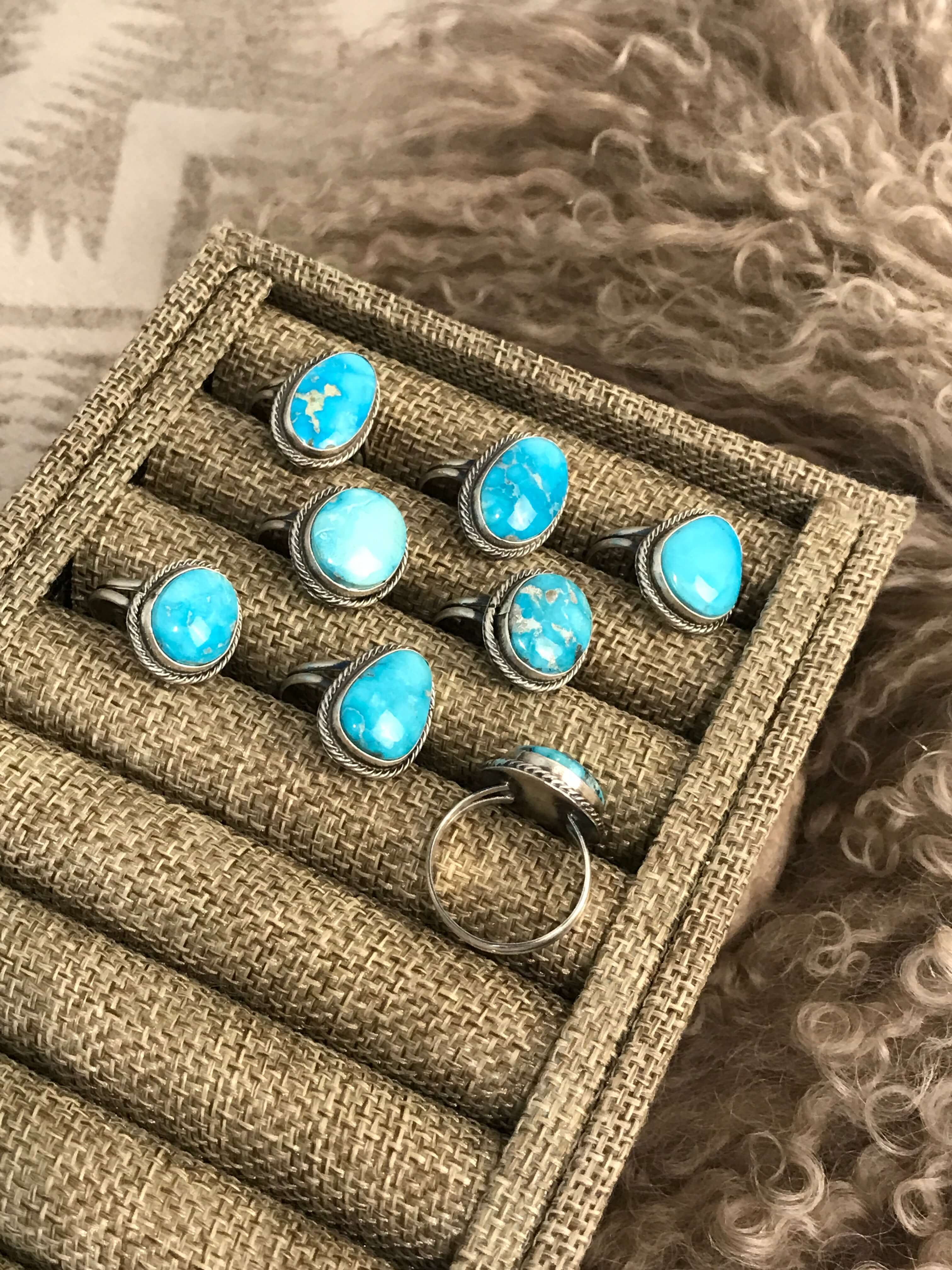 The Aster Rings-Rings-Calli Co., Turquoise and Silver Jewelry, Native American Handmade, Zuni Tribe, Navajo Tribe, Brock Texas