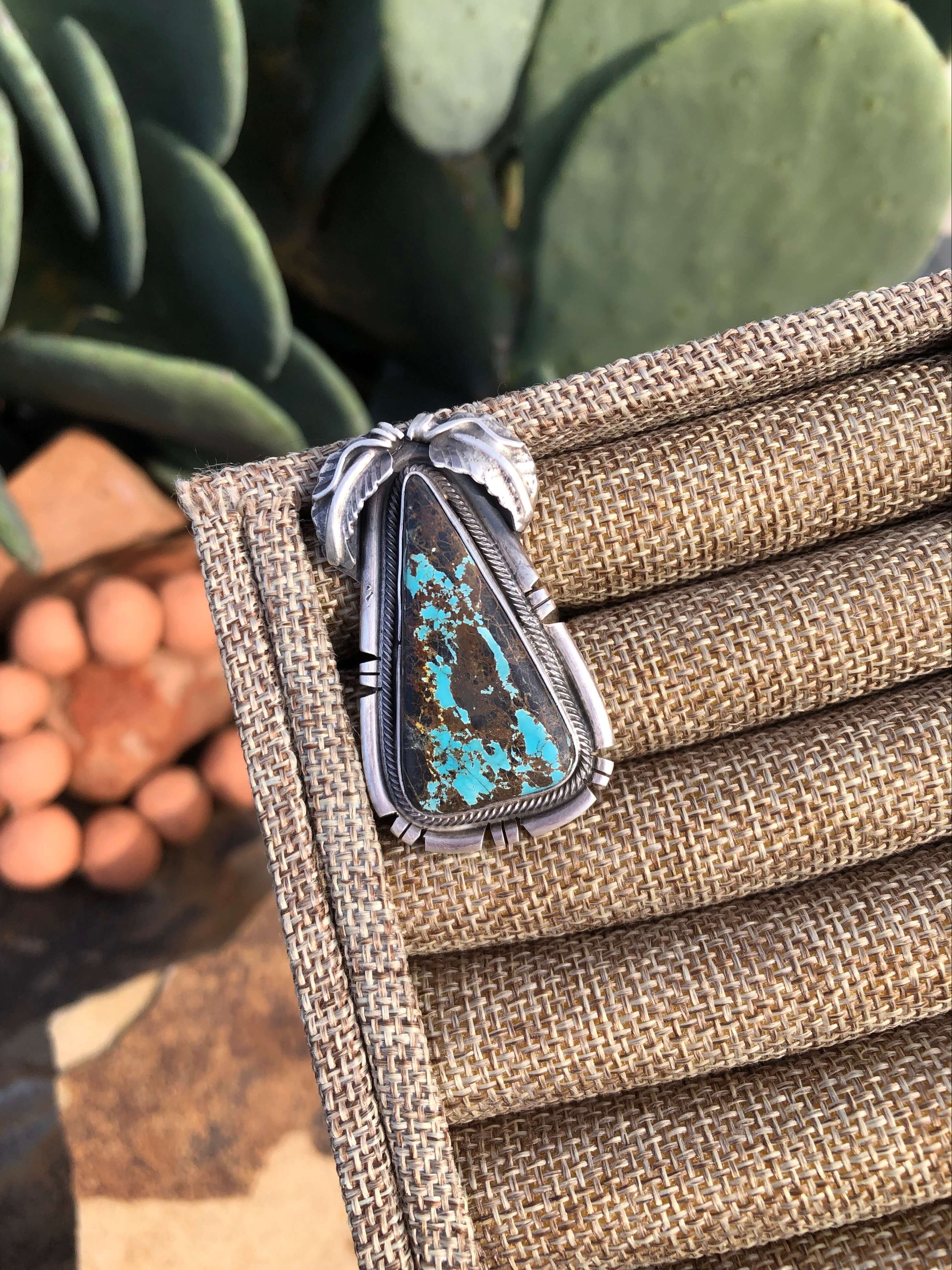 The Snake River Ring, Sz 9-Rings-Calli Co., Turquoise and Silver Jewelry, Native American Handmade, Zuni Tribe, Navajo Tribe, Brock Texas