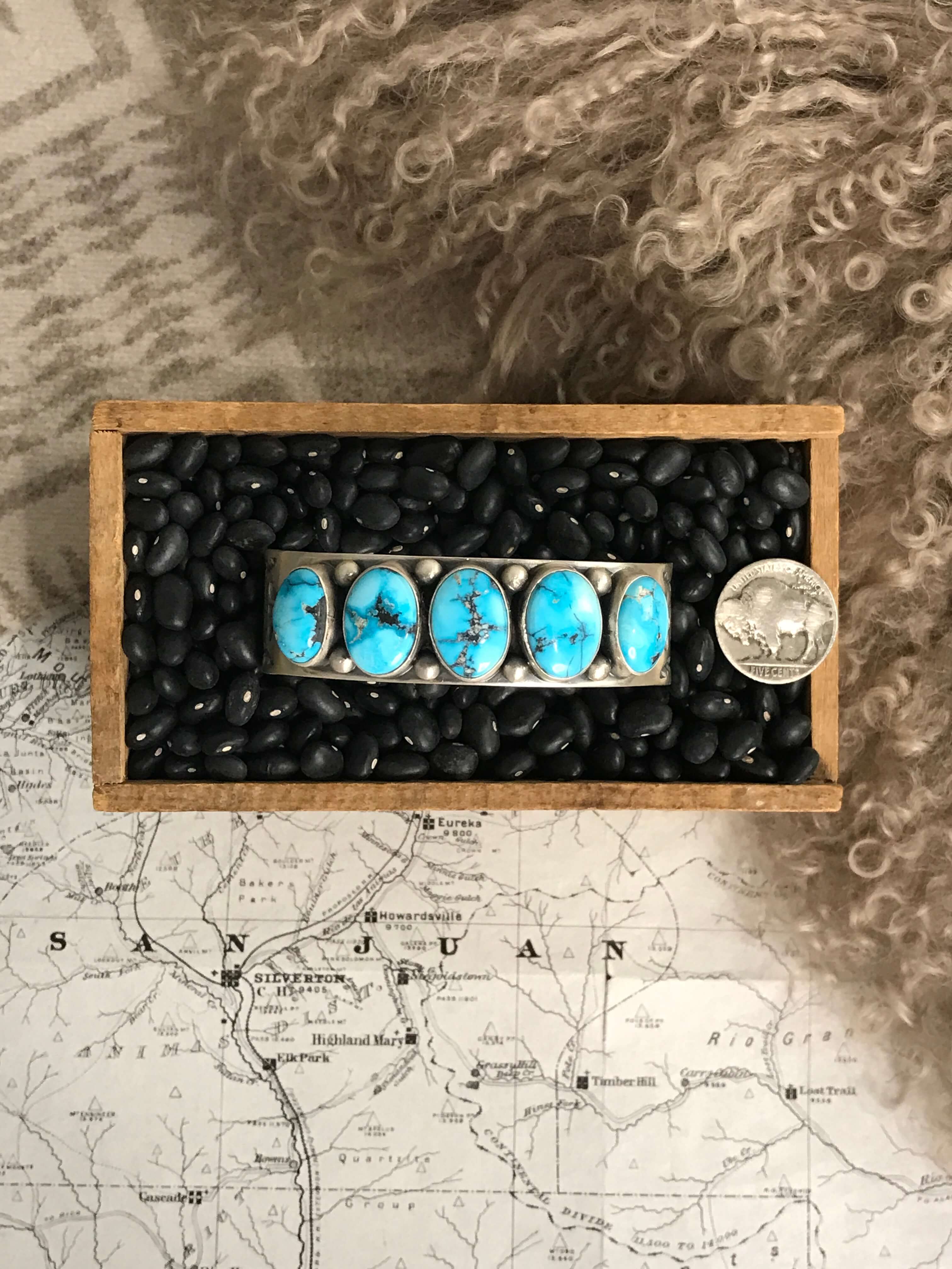 The Lucille Cuff-Bracelets & Cuffs-Calli Co., Turquoise and Silver Jewelry, Native American Handmade, Zuni Tribe, Navajo Tribe, Brock Texas