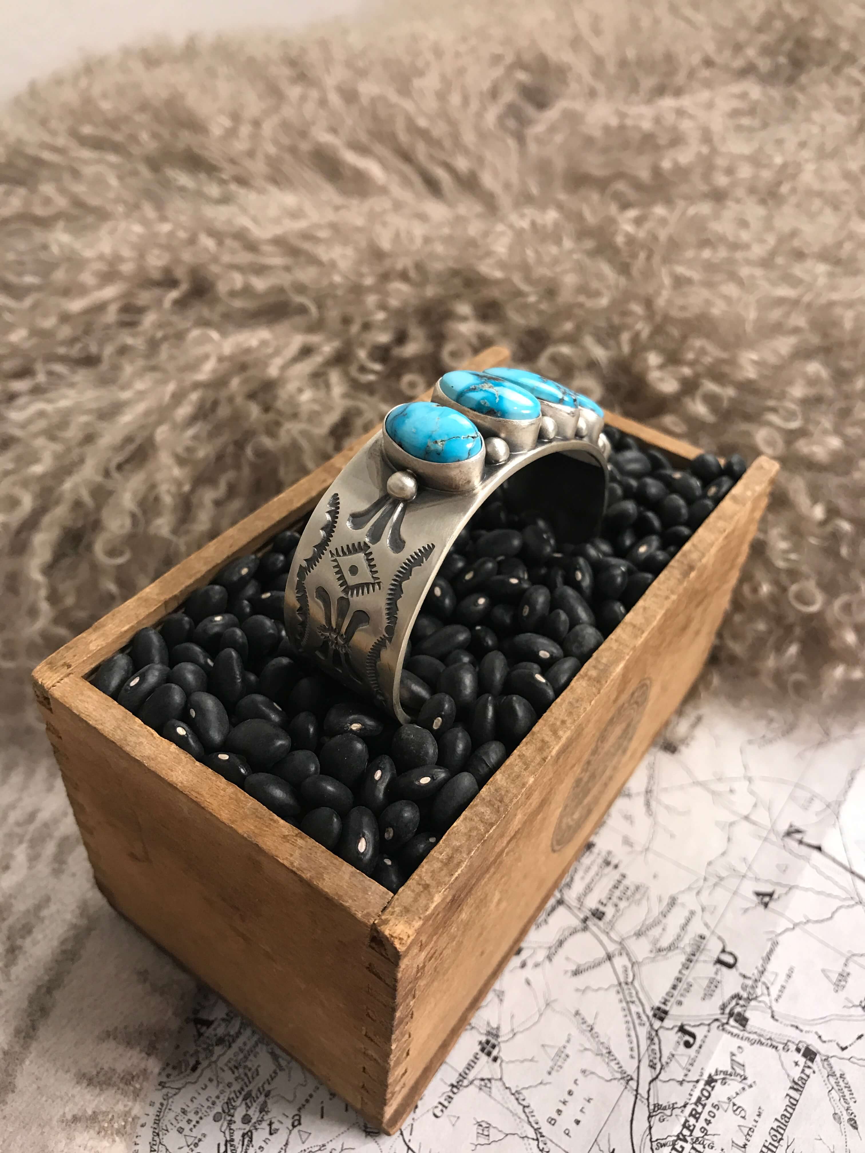 The Lucille Cuff-Bracelets & Cuffs-Calli Co., Turquoise and Silver Jewelry, Native American Handmade, Zuni Tribe, Navajo Tribe, Brock Texas