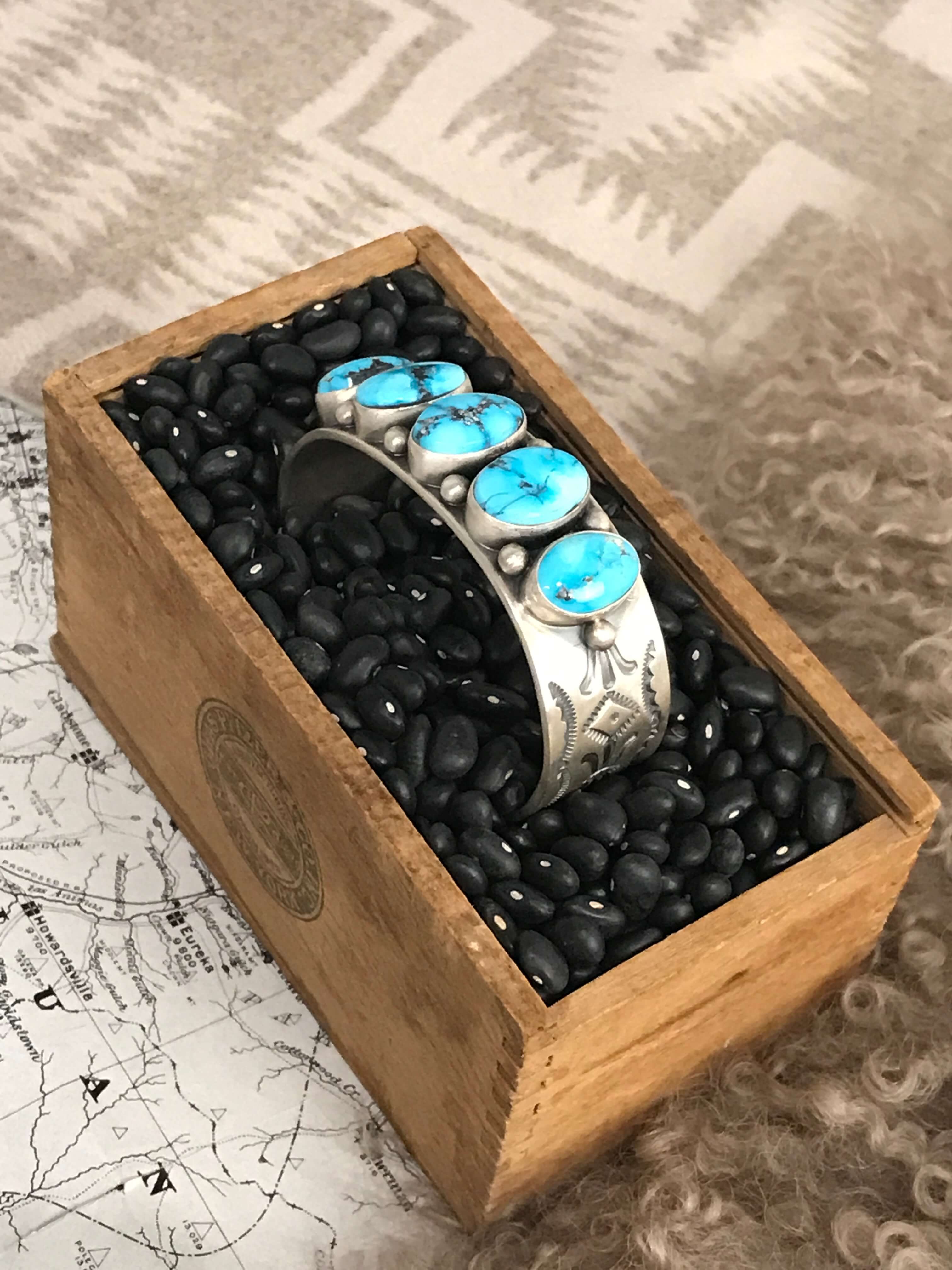 The Lucille Cuff-Bracelets & Cuffs-Calli Co., Turquoise and Silver Jewelry, Native American Handmade, Zuni Tribe, Navajo Tribe, Brock Texas