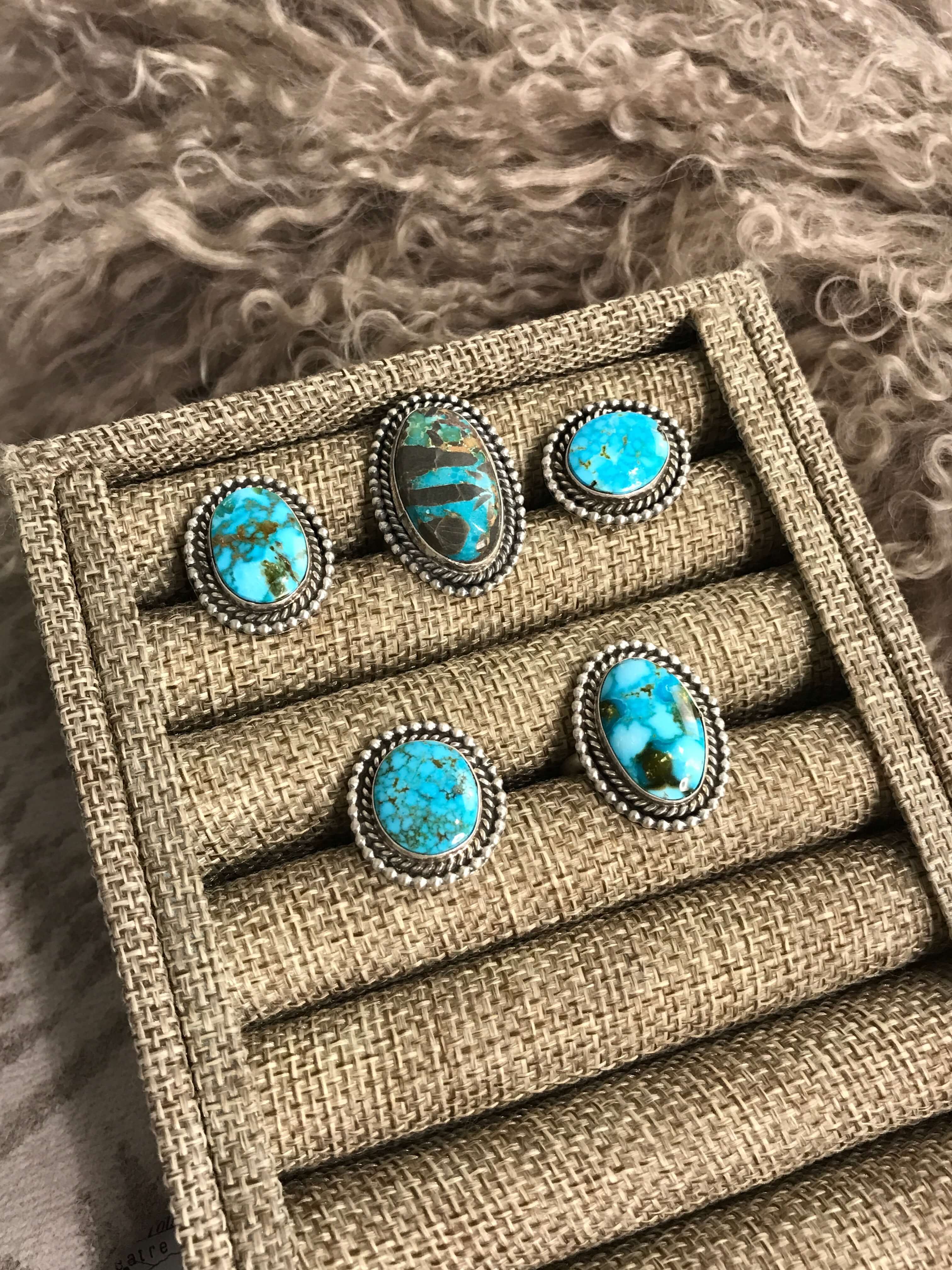 The Hot Springs Rings-Rings-Calli Co., Turquoise and Silver Jewelry, Native American Handmade, Zuni Tribe, Navajo Tribe, Brock Texas