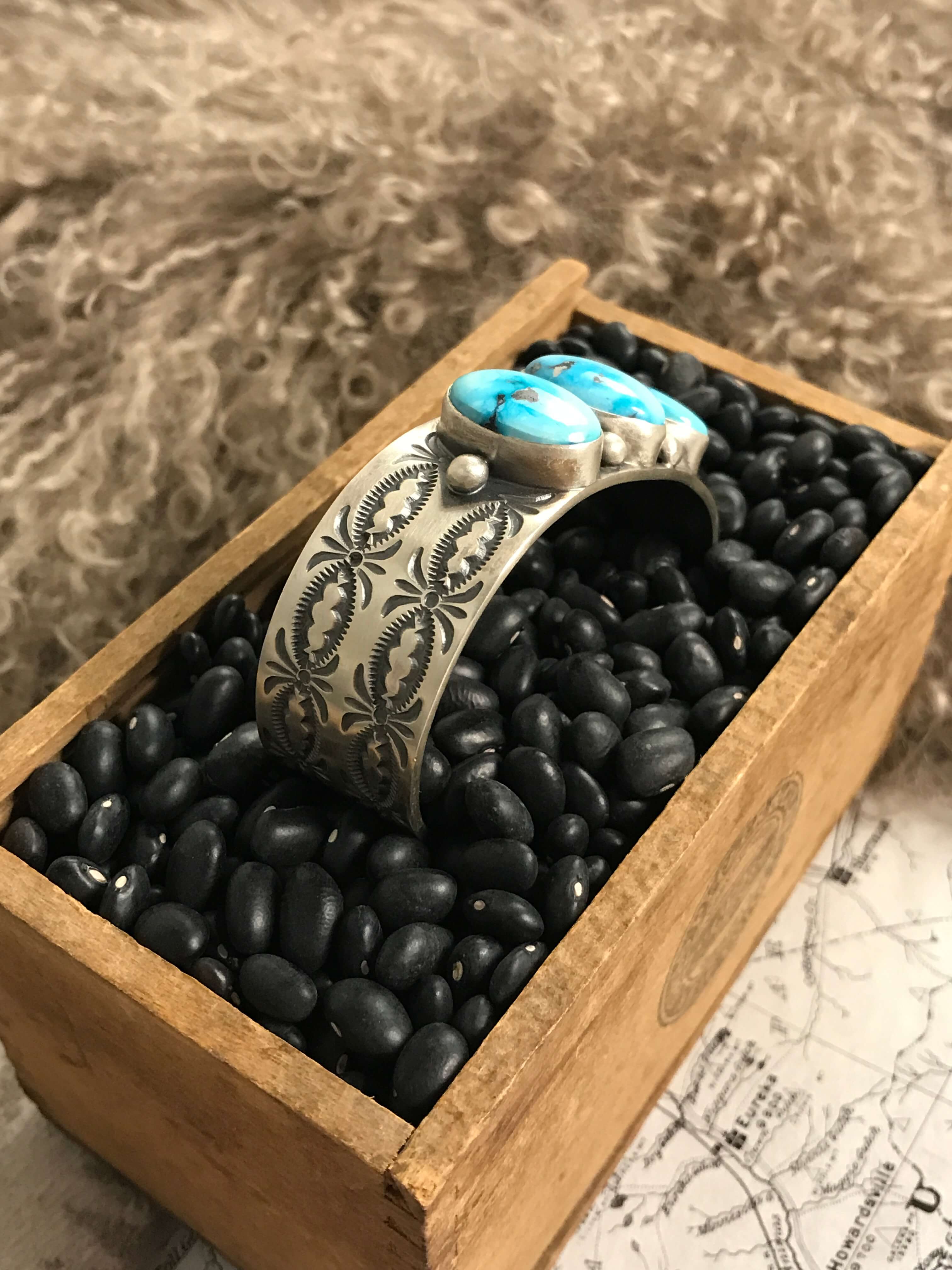 The Lousia Cuff-Bracelets & Cuffs-Calli Co., Turquoise and Silver Jewelry, Native American Handmade, Zuni Tribe, Navajo Tribe, Brock Texas