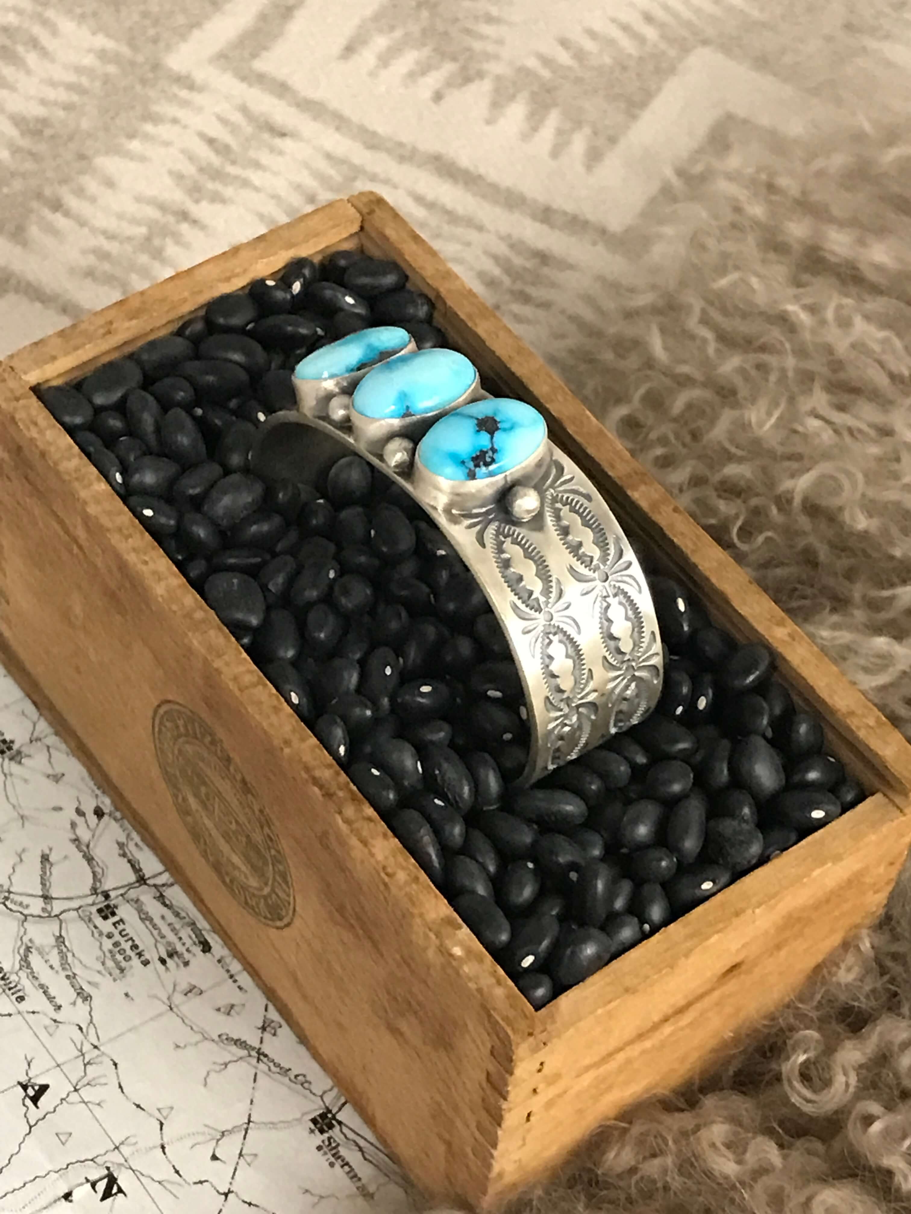The Lousia Cuff-Bracelets & Cuffs-Calli Co., Turquoise and Silver Jewelry, Native American Handmade, Zuni Tribe, Navajo Tribe, Brock Texas