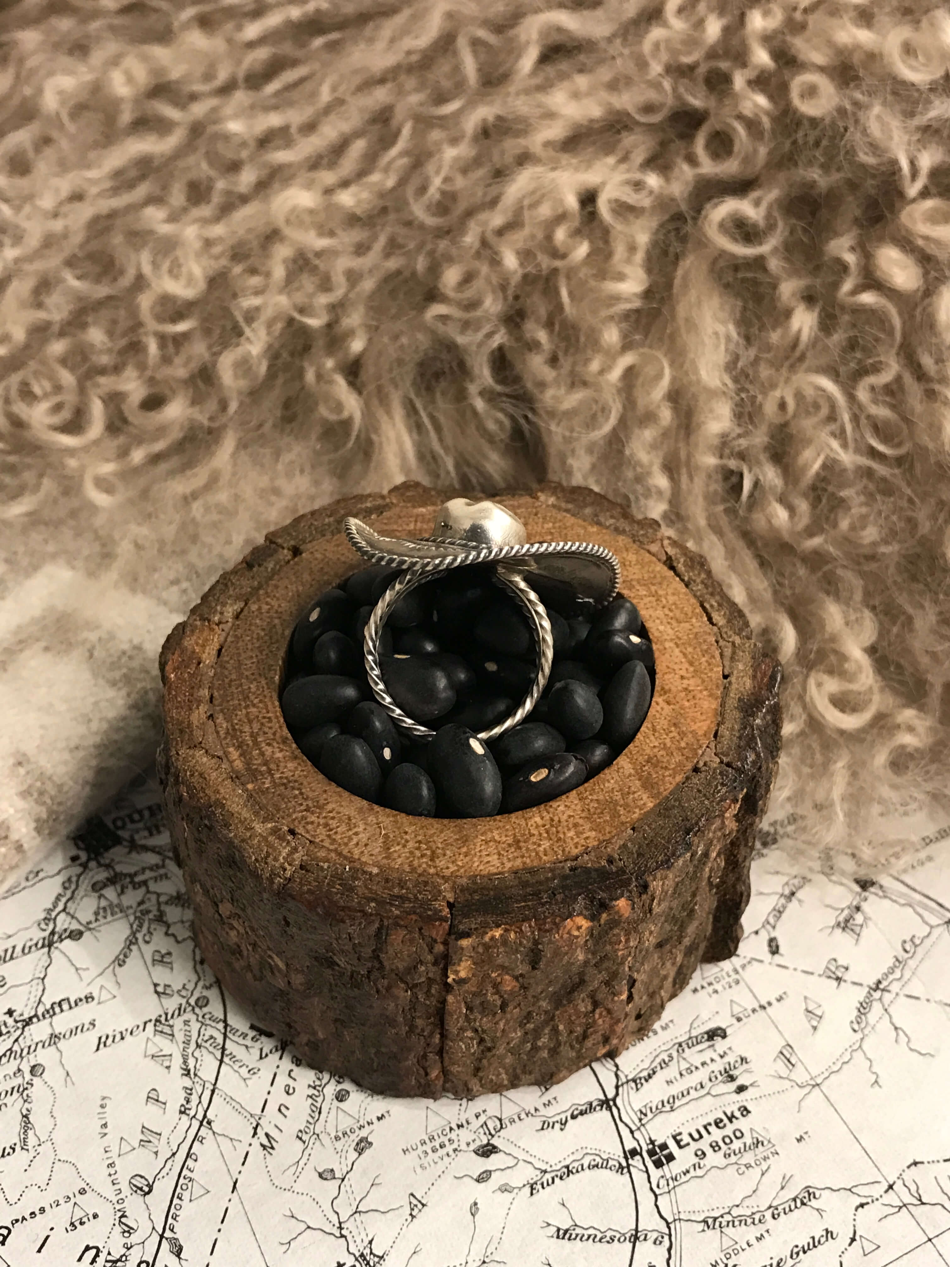 The Yee-Haw Turquoise Ring, Sz 5-Rings-Calli Co., Turquoise and Silver Jewelry, Native American Handmade, Zuni Tribe, Navajo Tribe, Brock Texas