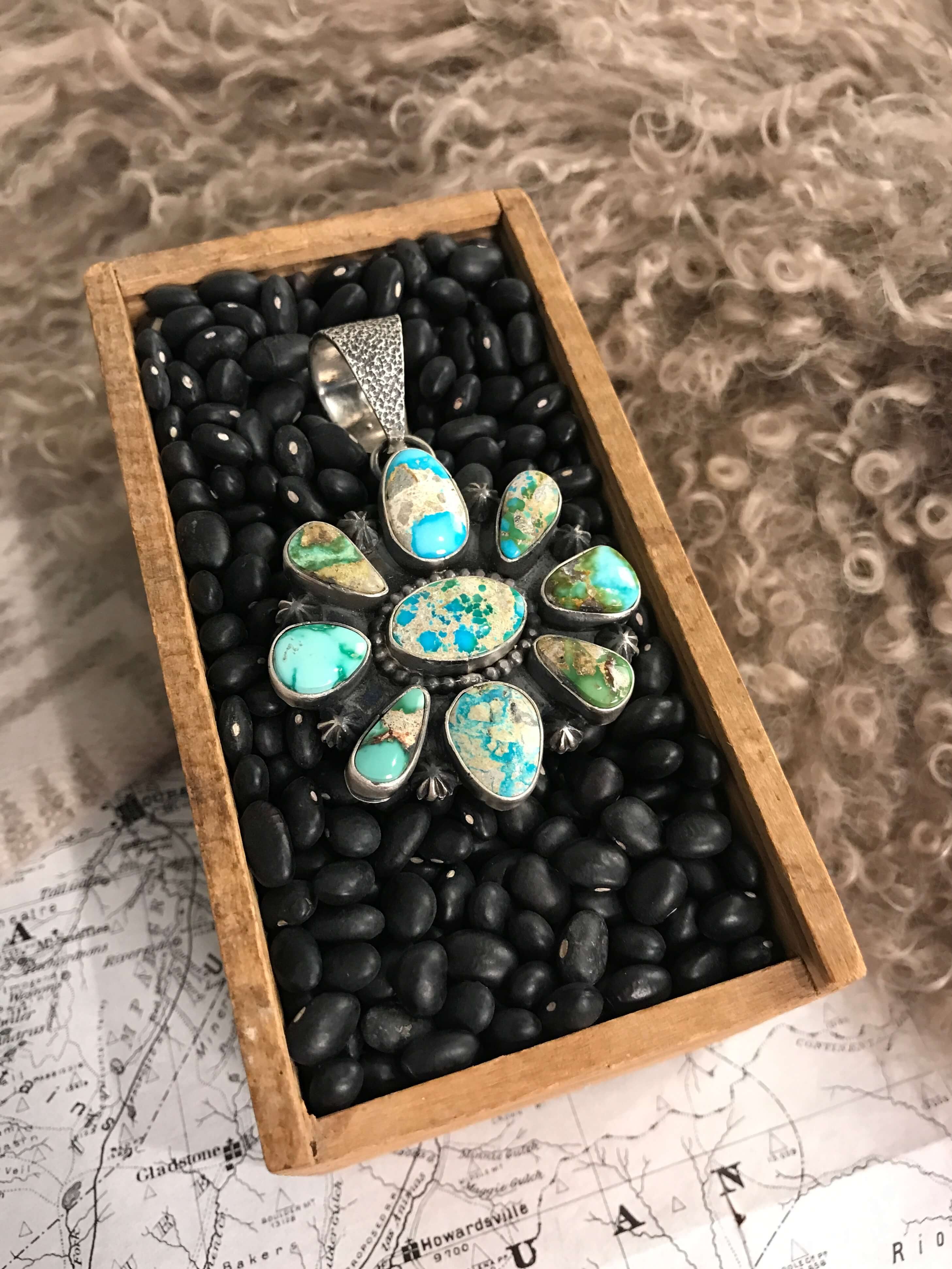 The Greenwich Pendant-Pendants-Calli Co., Turquoise and Silver Jewelry, Native American Handmade, Zuni Tribe, Navajo Tribe, Brock Texas