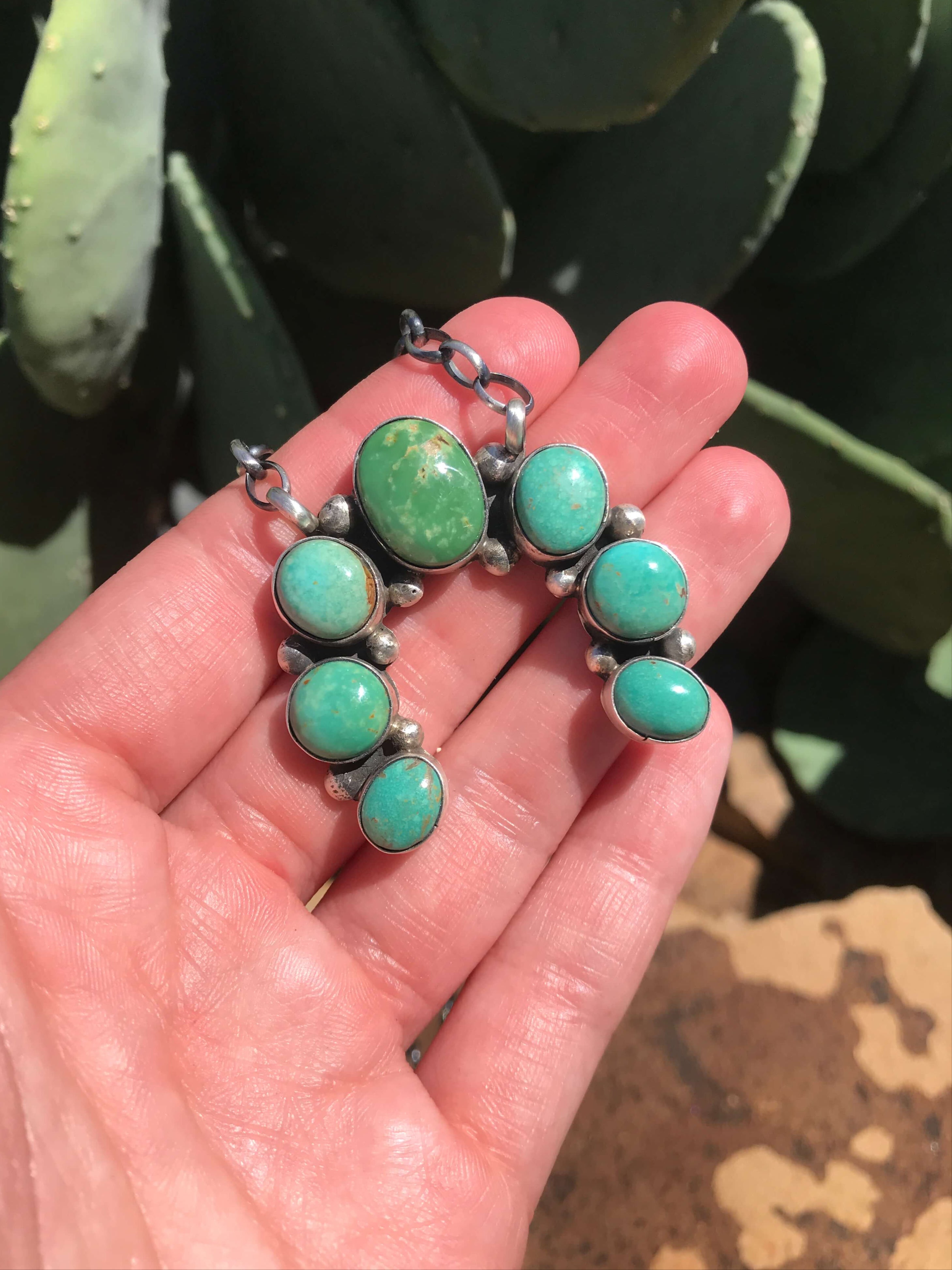 The Naja Necklace, 7-Necklaces-Calli Co., Turquoise and Silver Jewelry, Native American Handmade, Zuni Tribe, Navajo Tribe, Brock Texas