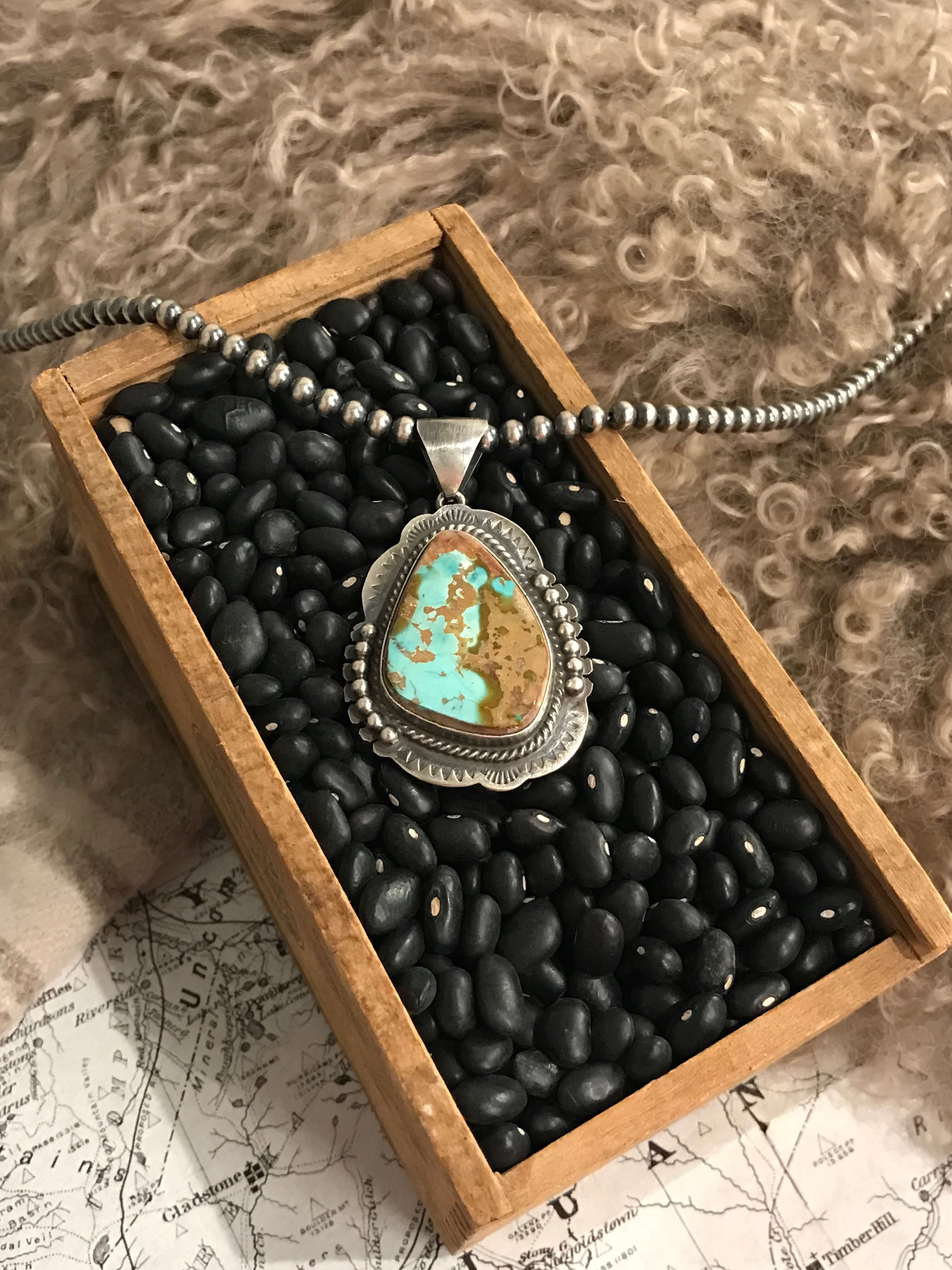 The Jesse Turquoise Pendant, 2-Pendants-Calli Co., Turquoise and Silver Jewelry, Native American Handmade, Zuni Tribe, Navajo Tribe, Brock Texas