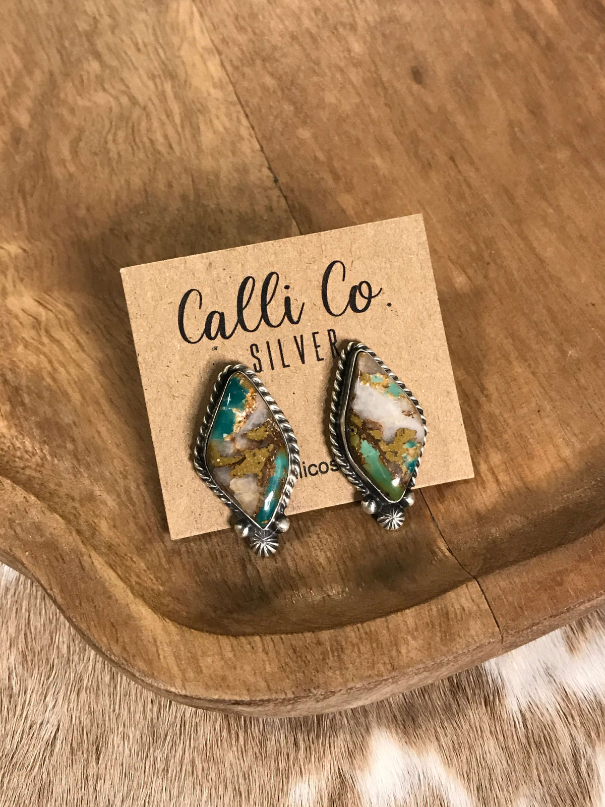 The Turquoise Studs, 18-Earrings-Calli Co., Turquoise and Silver Jewelry, Native American Handmade, Zuni Tribe, Navajo Tribe, Brock Texas