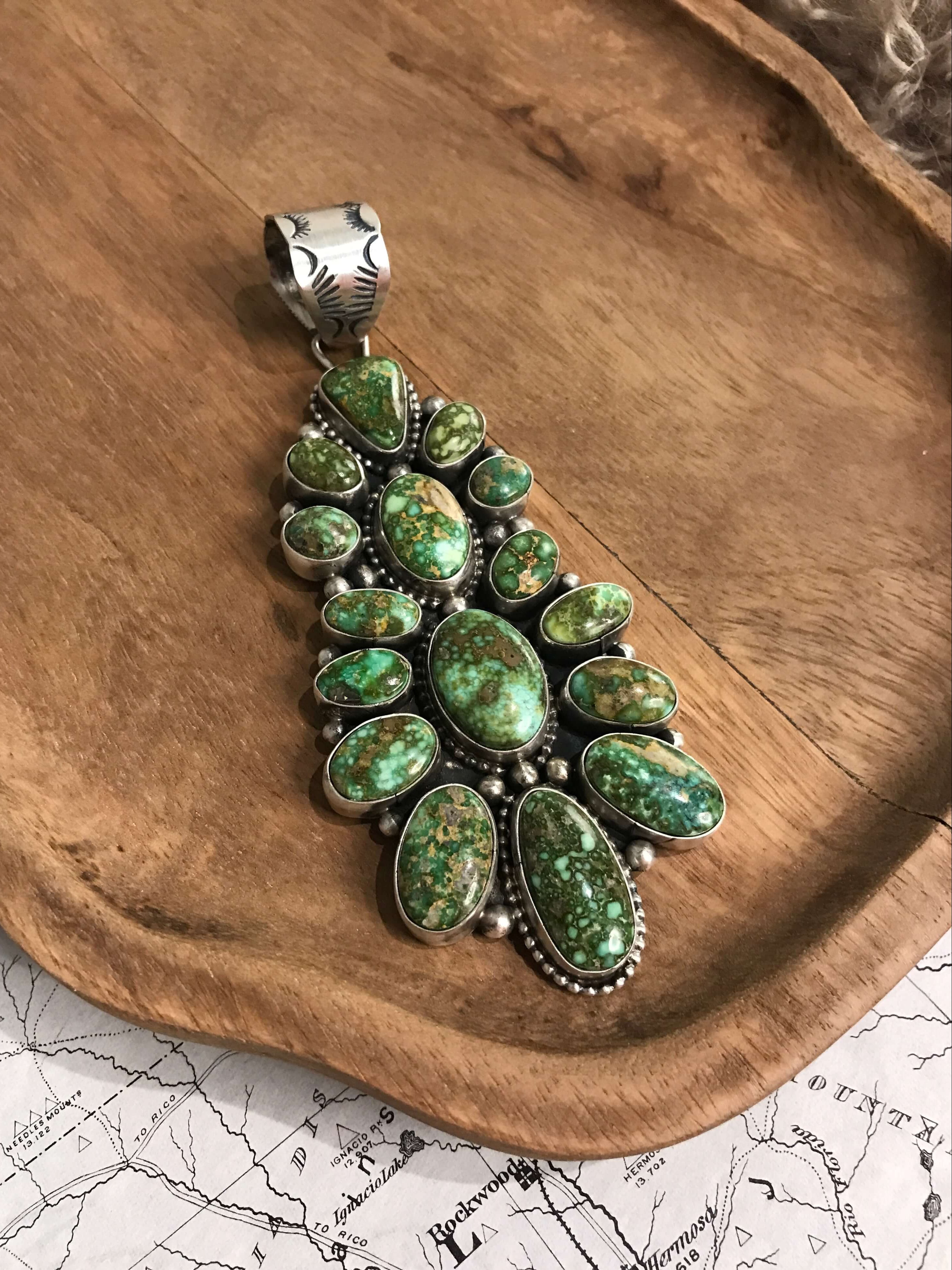 The Deadwood Pendant-Pendants-Calli Co., Turquoise and Silver Jewelry, Native American Handmade, Zuni Tribe, Navajo Tribe, Brock Texas