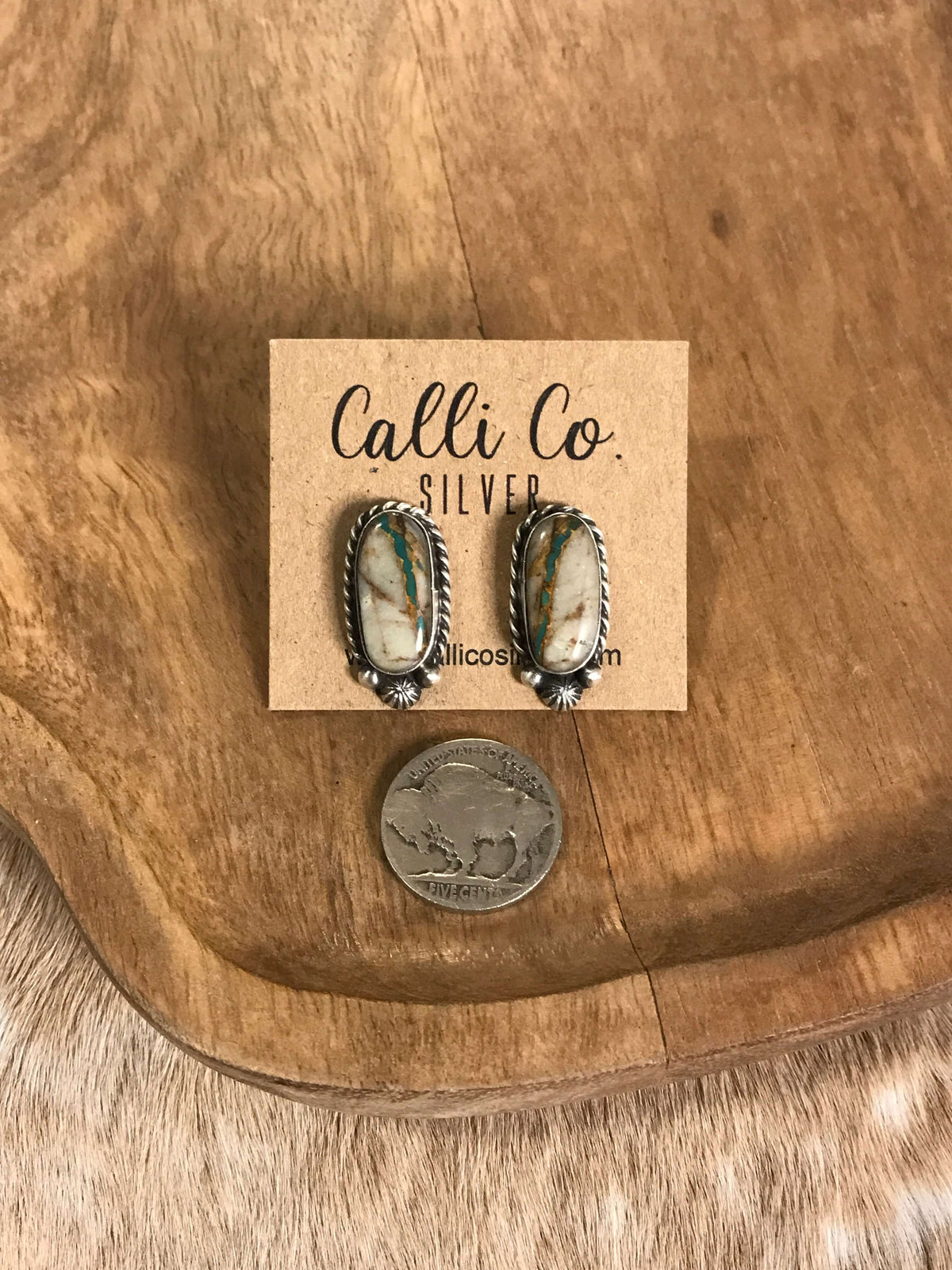 The Turquoise Studs, 19-Earrings-Calli Co., Turquoise and Silver Jewelry, Native American Handmade, Zuni Tribe, Navajo Tribe, Brock Texas