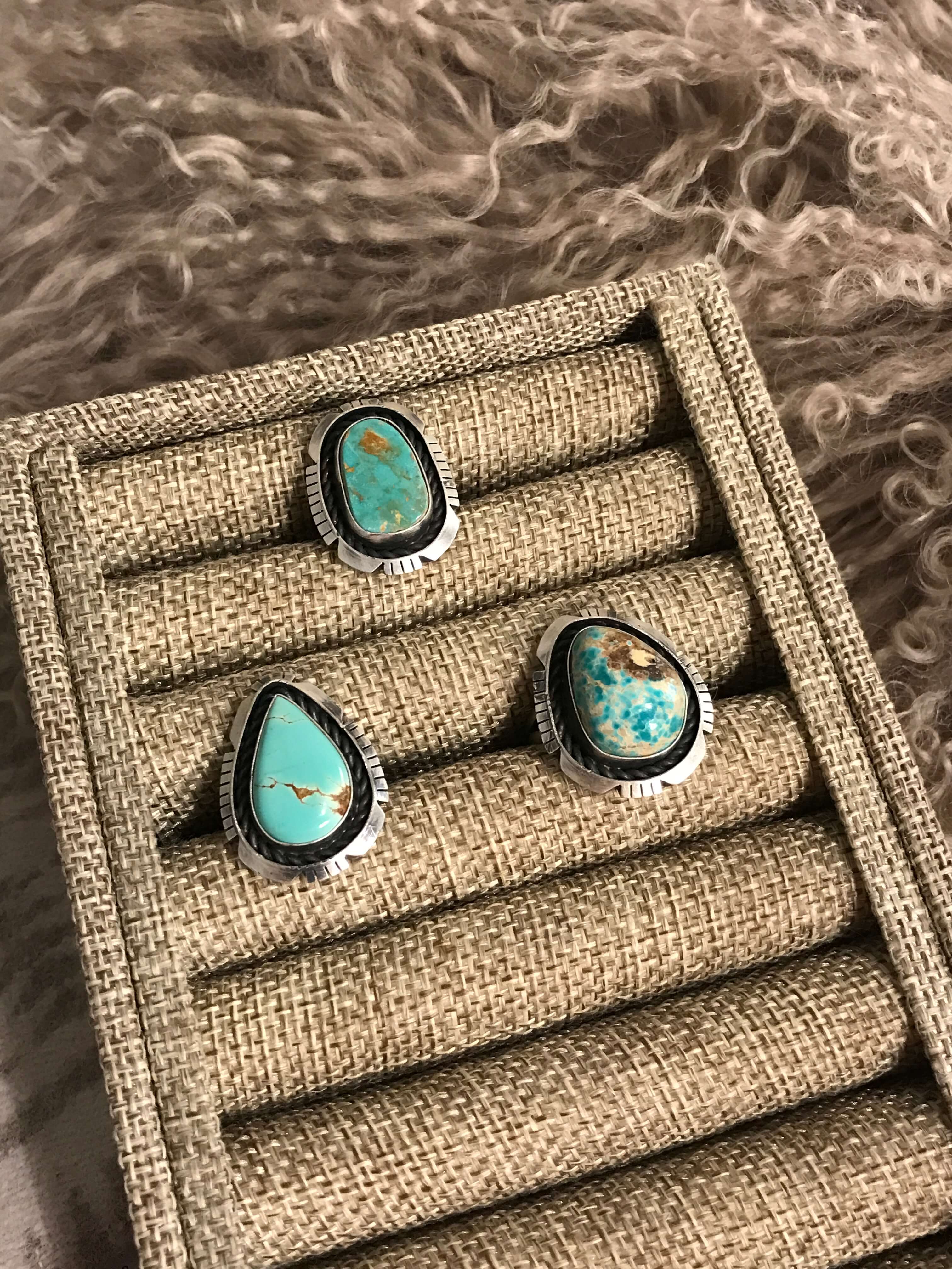 The Eldridge Rings-Rings-Calli Co., Turquoise and Silver Jewelry, Native American Handmade, Zuni Tribe, Navajo Tribe, Brock Texas