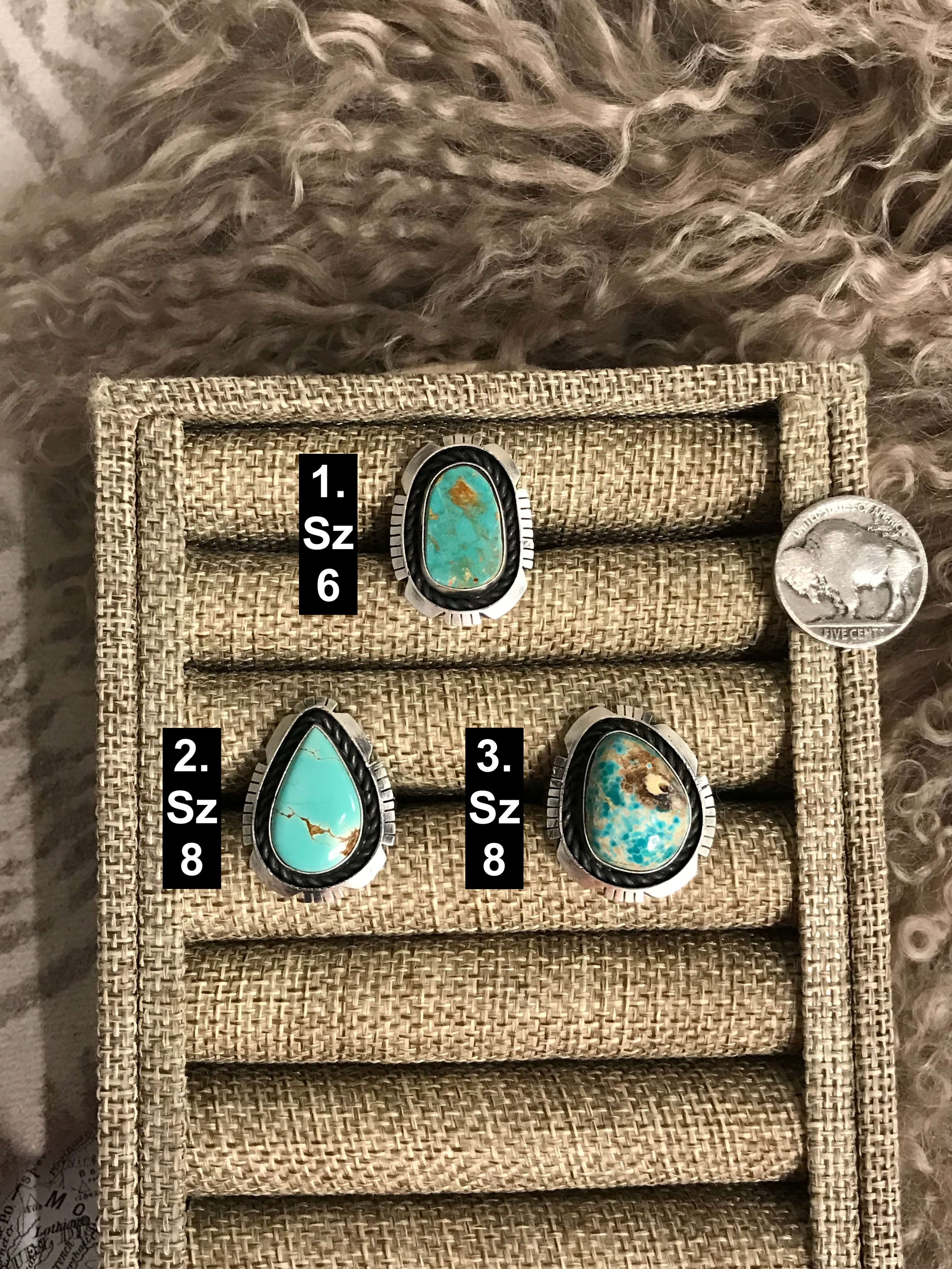 The Eldridge Rings-Rings-Calli Co., Turquoise and Silver Jewelry, Native American Handmade, Zuni Tribe, Navajo Tribe, Brock Texas