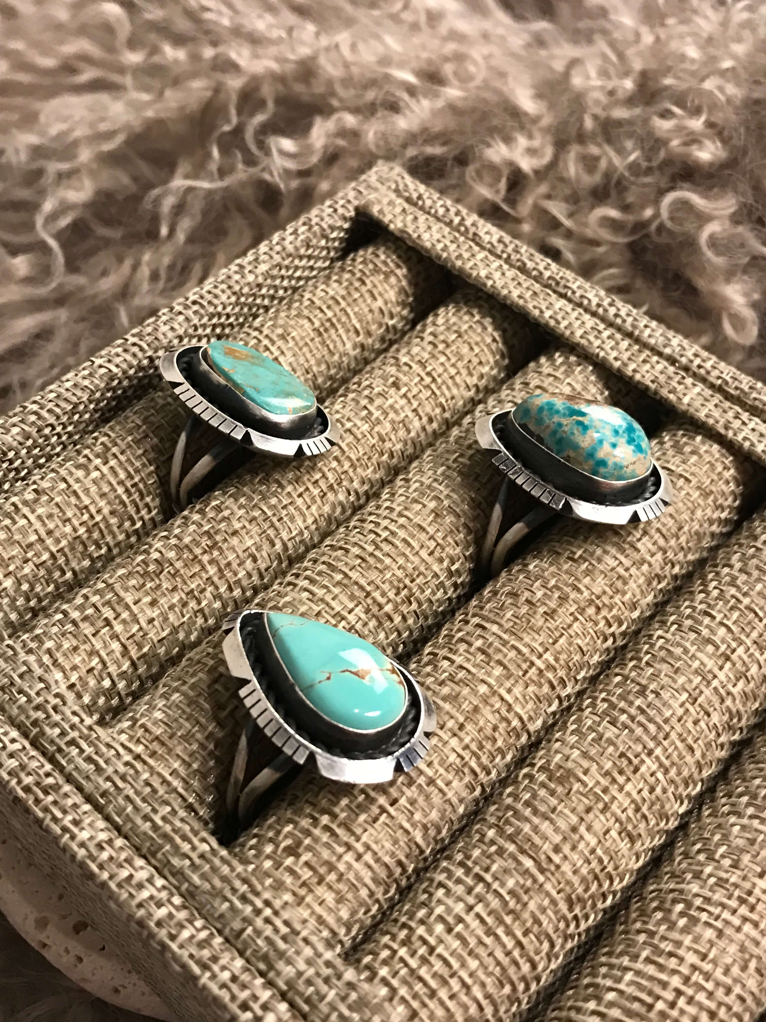 The Eldridge Rings-Rings-Calli Co., Turquoise and Silver Jewelry, Native American Handmade, Zuni Tribe, Navajo Tribe, Brock Texas