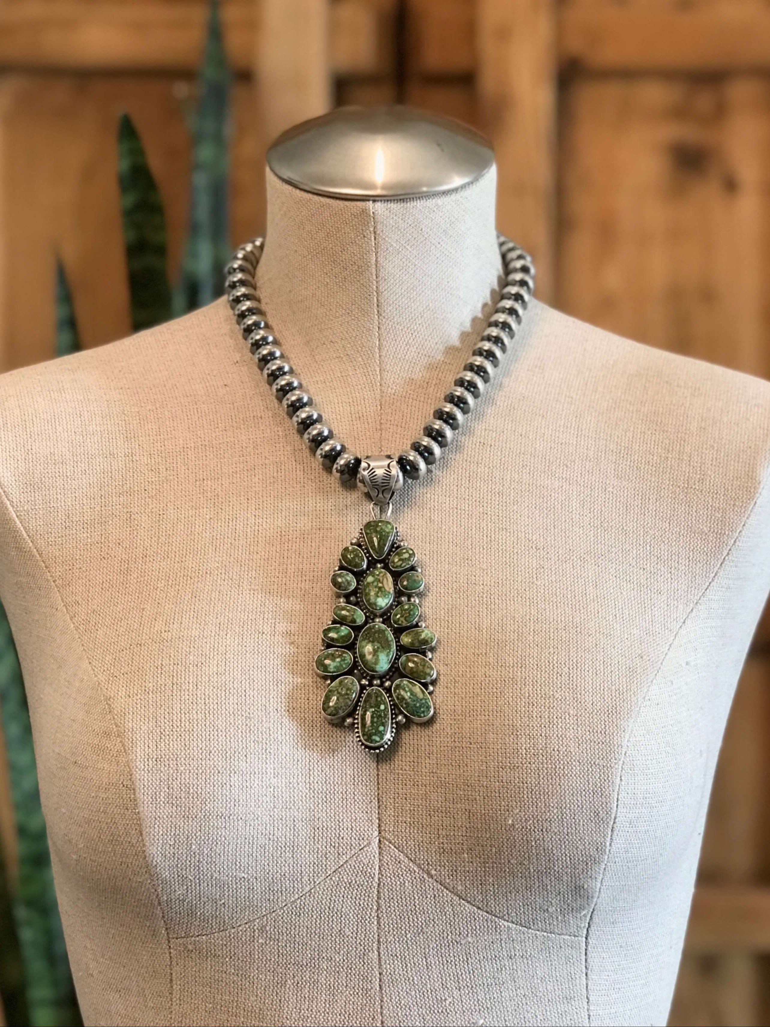 The Deadwood Pendant-Pendants-Calli Co., Turquoise and Silver Jewelry, Native American Handmade, Zuni Tribe, Navajo Tribe, Brock Texas