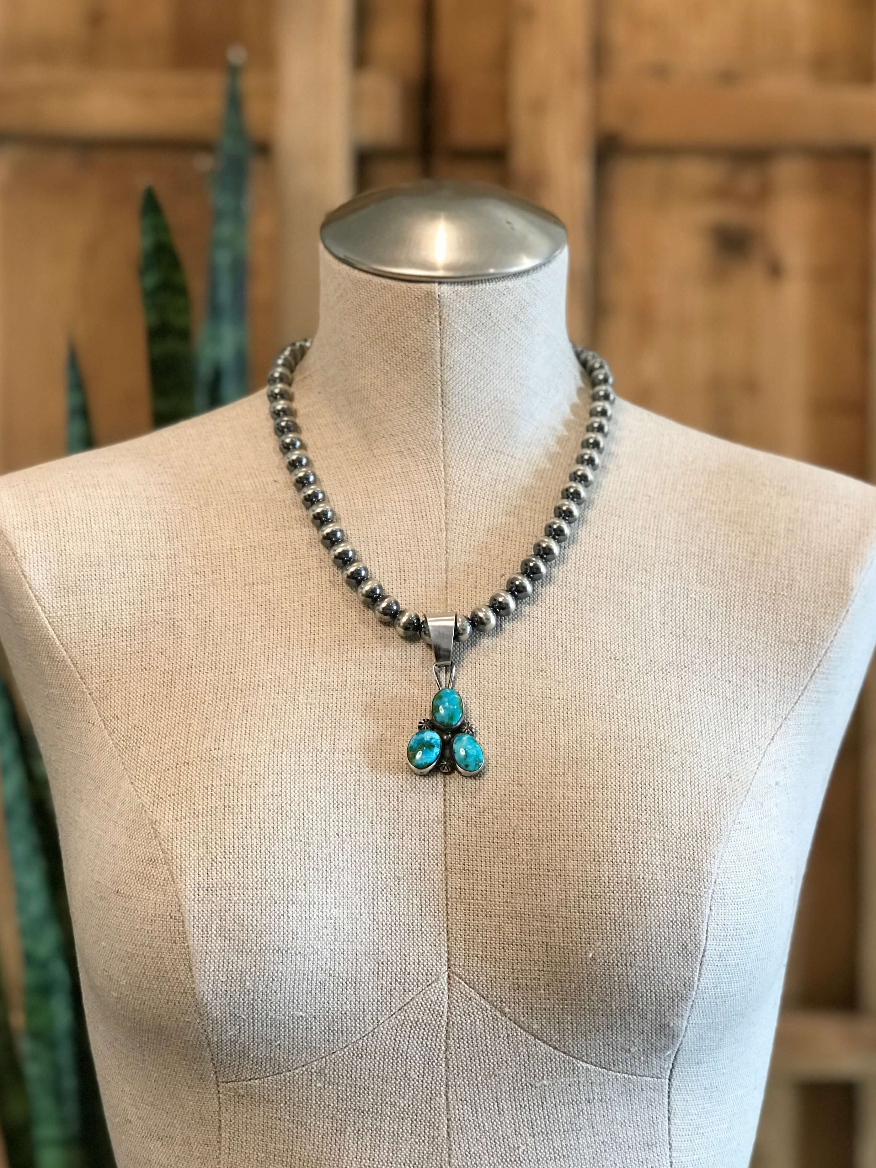 The Bane Turquoise Pendant, 1-Pendants-Calli Co., Turquoise and Silver Jewelry, Native American Handmade, Zuni Tribe, Navajo Tribe, Brock Texas