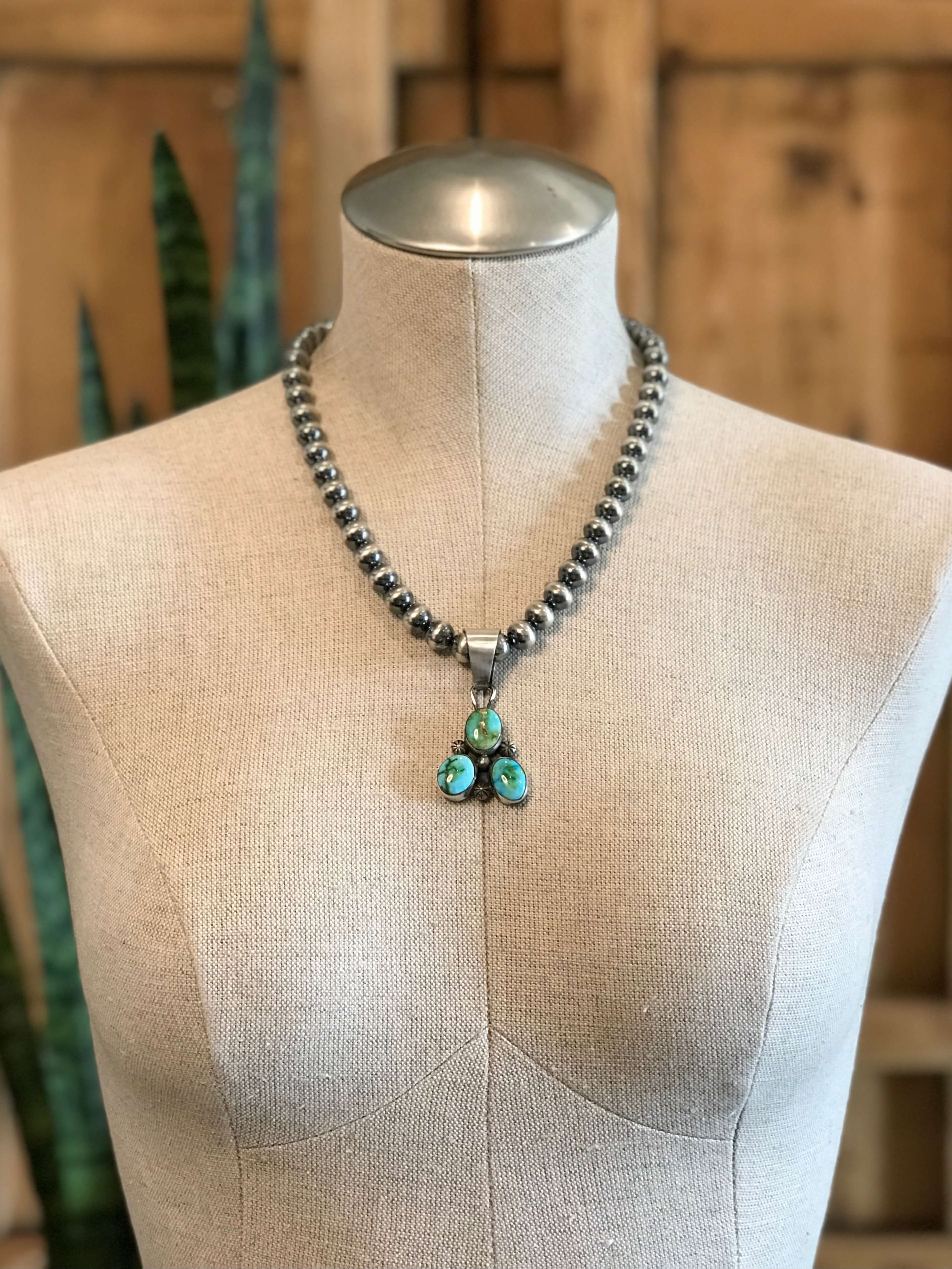 The Bane Turquoise Pendant, 2-Pendants-Calli Co., Turquoise and Silver Jewelry, Native American Handmade, Zuni Tribe, Navajo Tribe, Brock Texas