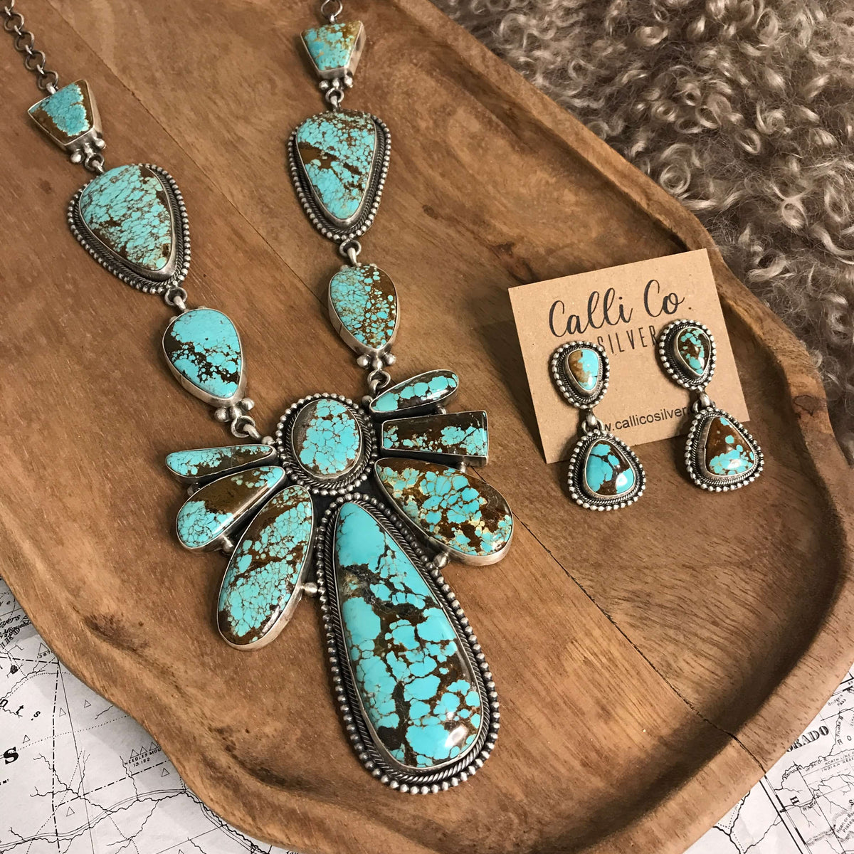 turquoise and tobacco jewelry Pipe Ring This product contains composite turquoise Navajo Handmade Turquoise Statement Necklace