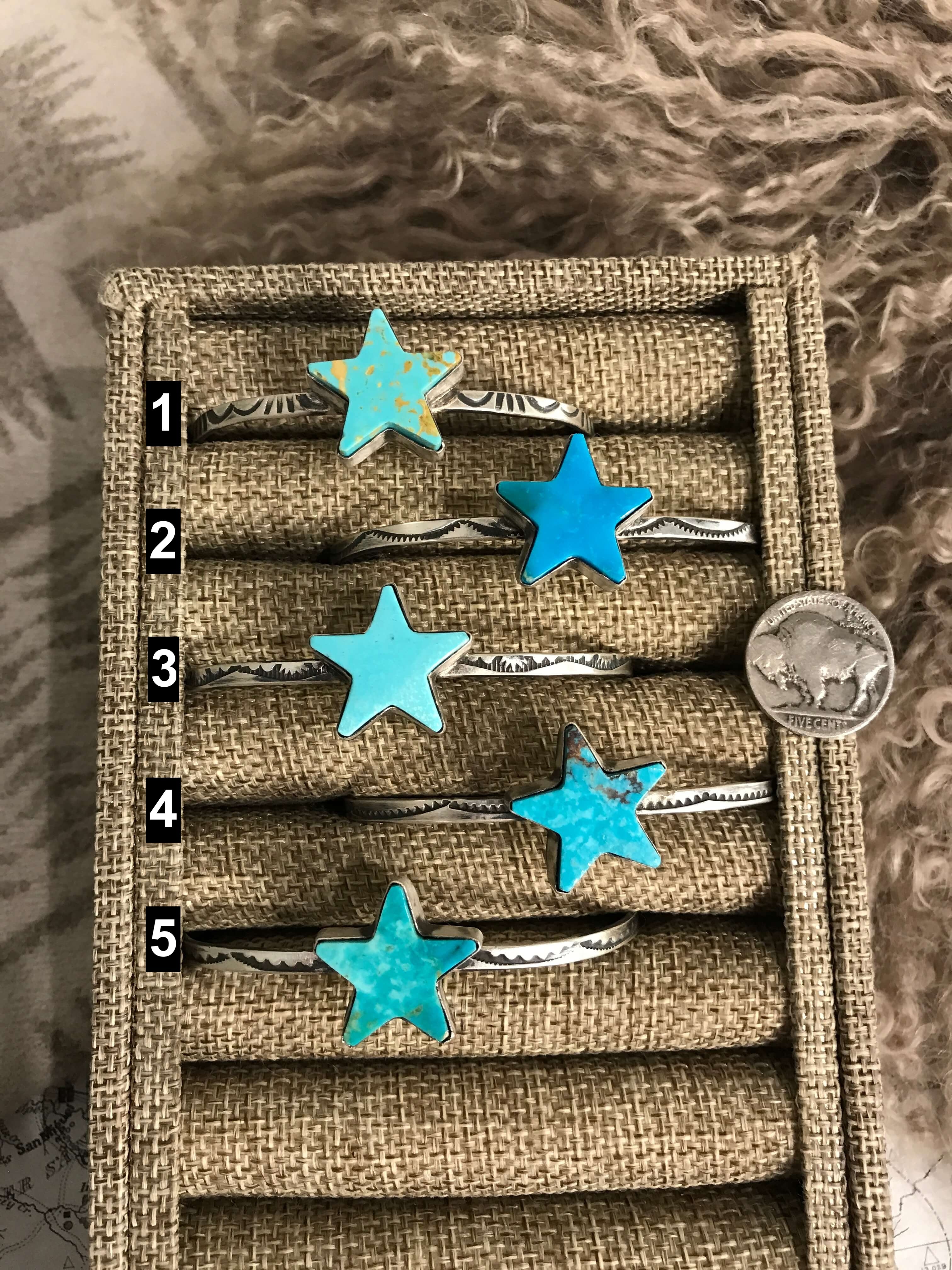 The Stardust Turquoise Cuffs-Bracelets & Cuffs-Calli Co., Turquoise and Silver Jewelry, Native American Handmade, Zuni Tribe, Navajo Tribe, Brock Texas