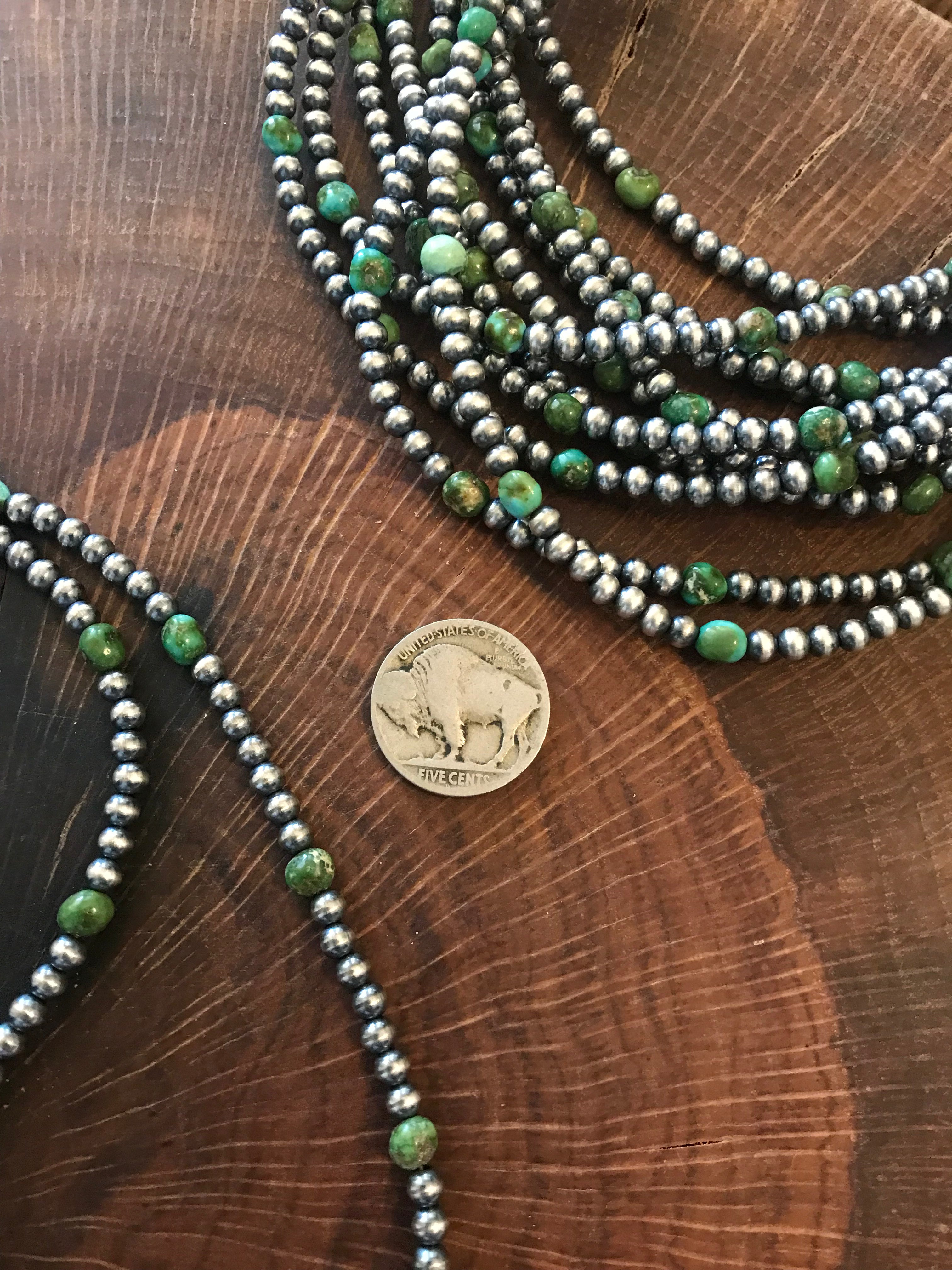 The Meridian Necklace-Necklaces-Calli Co., Turquoise and Silver Jewelry, Native American Handmade, Zuni Tribe, Navajo Tribe, Brock Texas