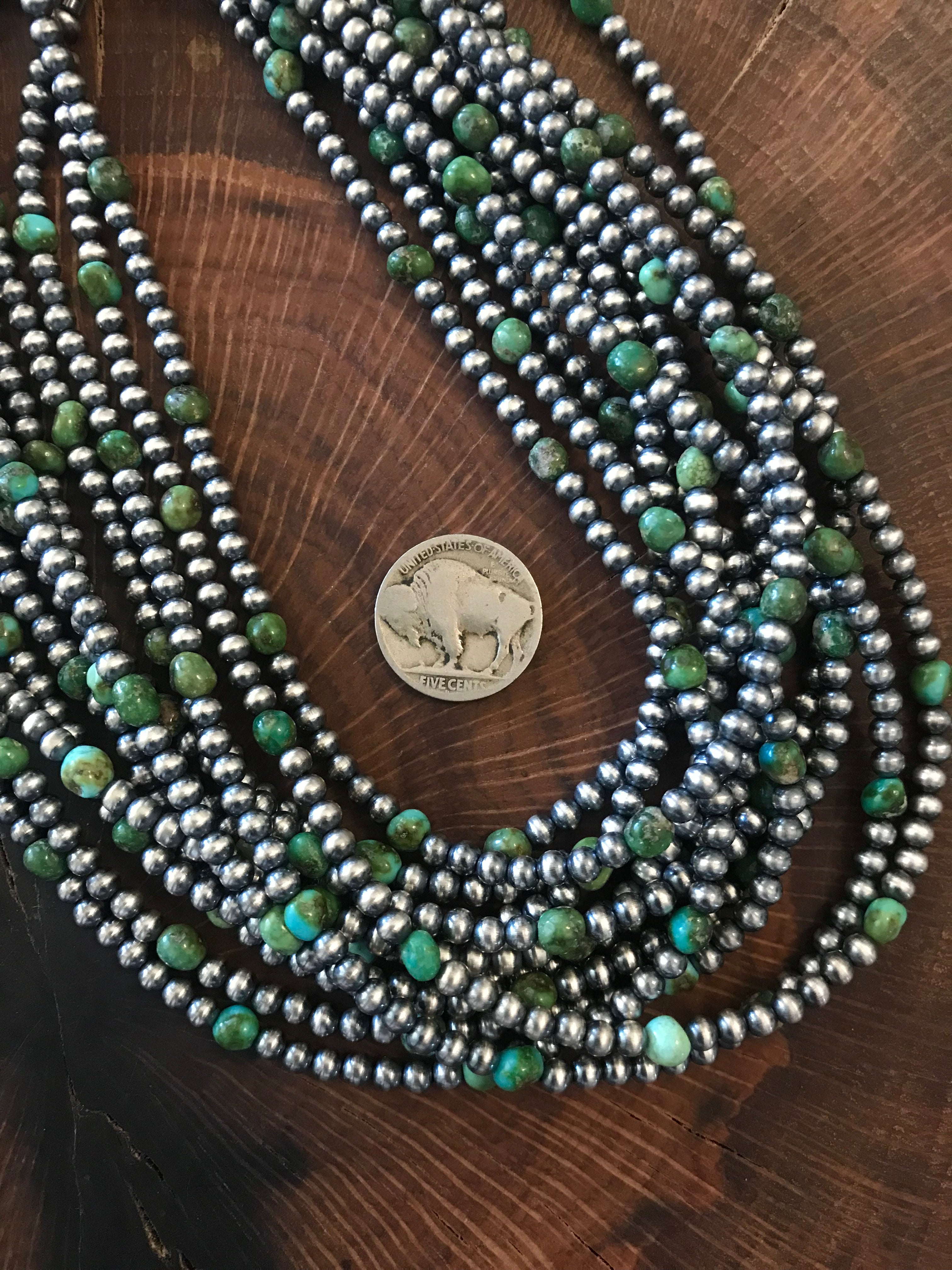 The Meridian Necklace-Necklaces-Calli Co., Turquoise and Silver Jewelry, Native American Handmade, Zuni Tribe, Navajo Tribe, Brock Texas