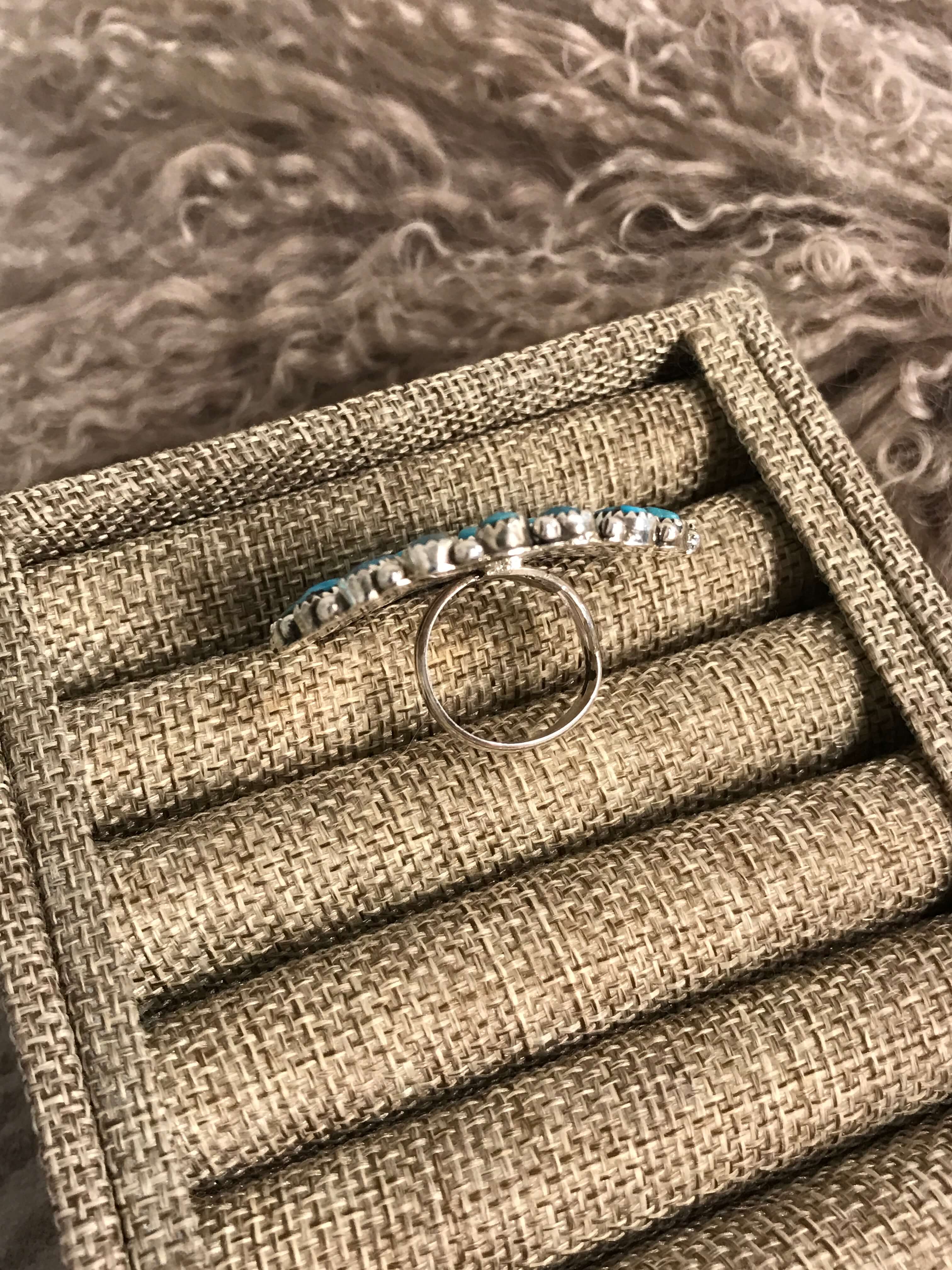 The Broadway Adjustable Ring-Rings-Calli Co., Turquoise and Silver Jewelry, Native American Handmade, Zuni Tribe, Navajo Tribe, Brock Texas