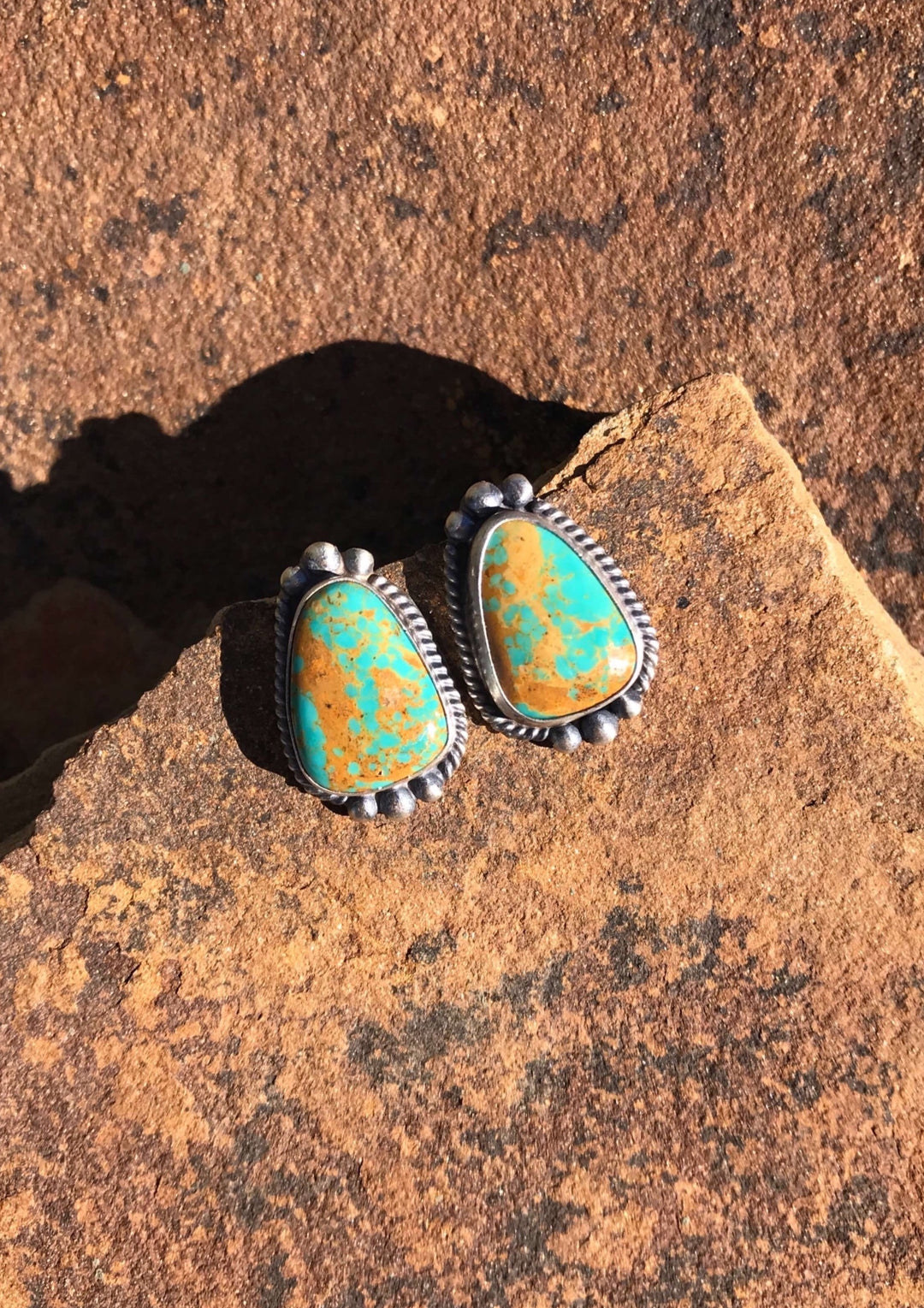 The Turquoise Studs, 9-Earrings-Calli Co., Turquoise and Silver Jewelry, Native American Handmade, Zuni Tribe, Navajo Tribe, Brock Texas