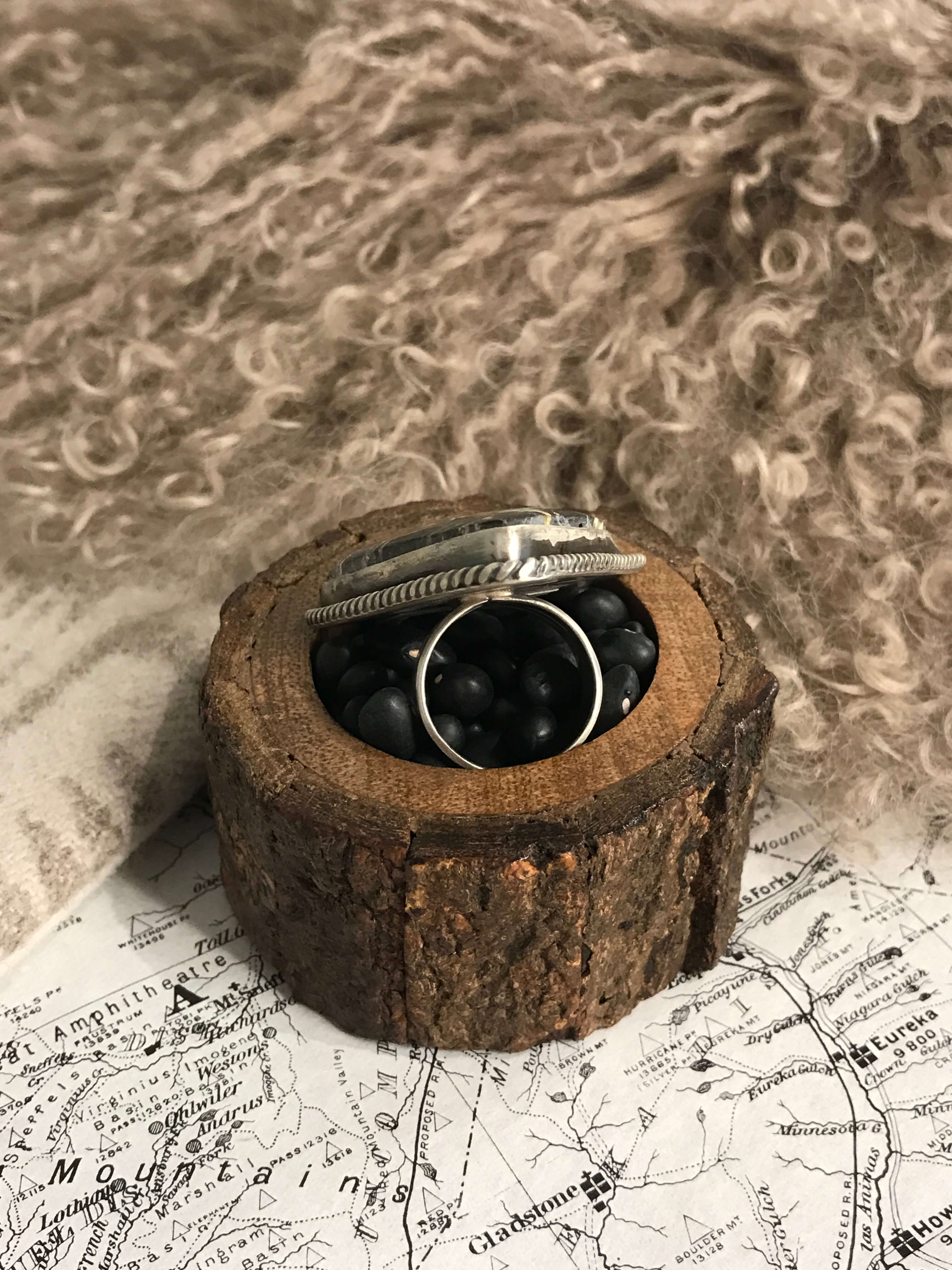 The Downey Ring, Sz 7-Rings-Calli Co., Turquoise and Silver Jewelry, Native American Handmade, Zuni Tribe, Navajo Tribe, Brock Texas