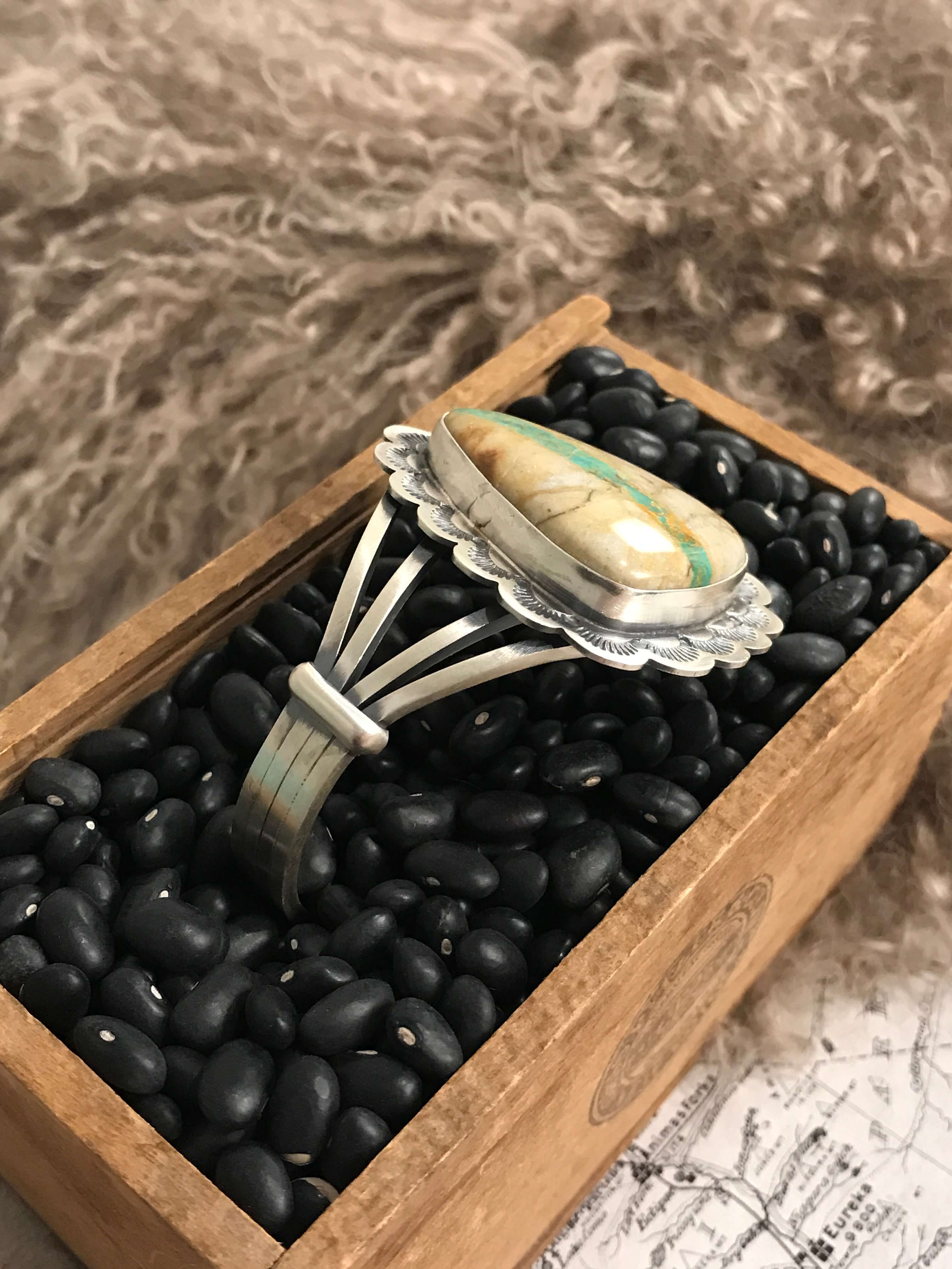 The Butte Cuff-Bracelets & Cuffs-Calli Co., Turquoise and Silver Jewelry, Native American Handmade, Zuni Tribe, Navajo Tribe, Brock Texas