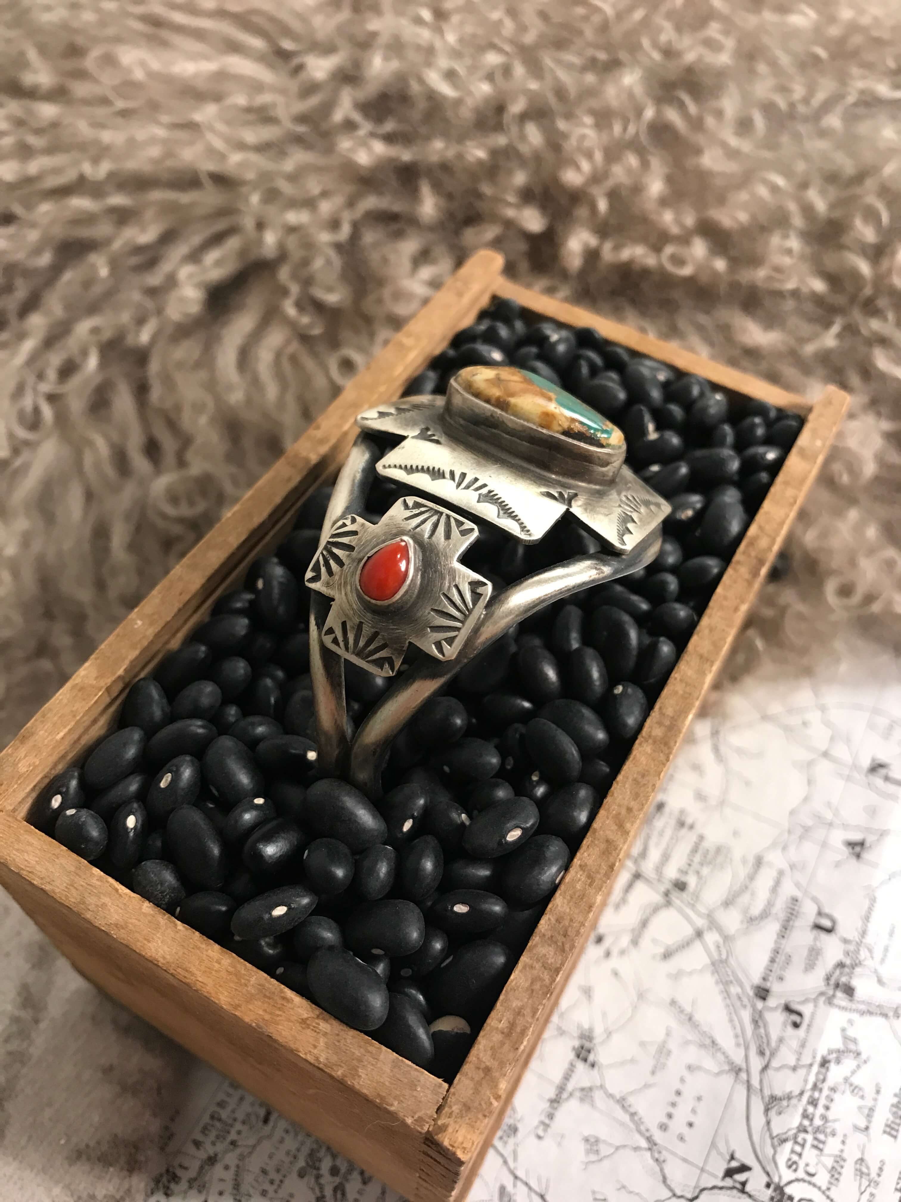 The Braxton Cuff-Bracelets & Cuffs-Calli Co., Turquoise and Silver Jewelry, Native American Handmade, Zuni Tribe, Navajo Tribe, Brock Texas