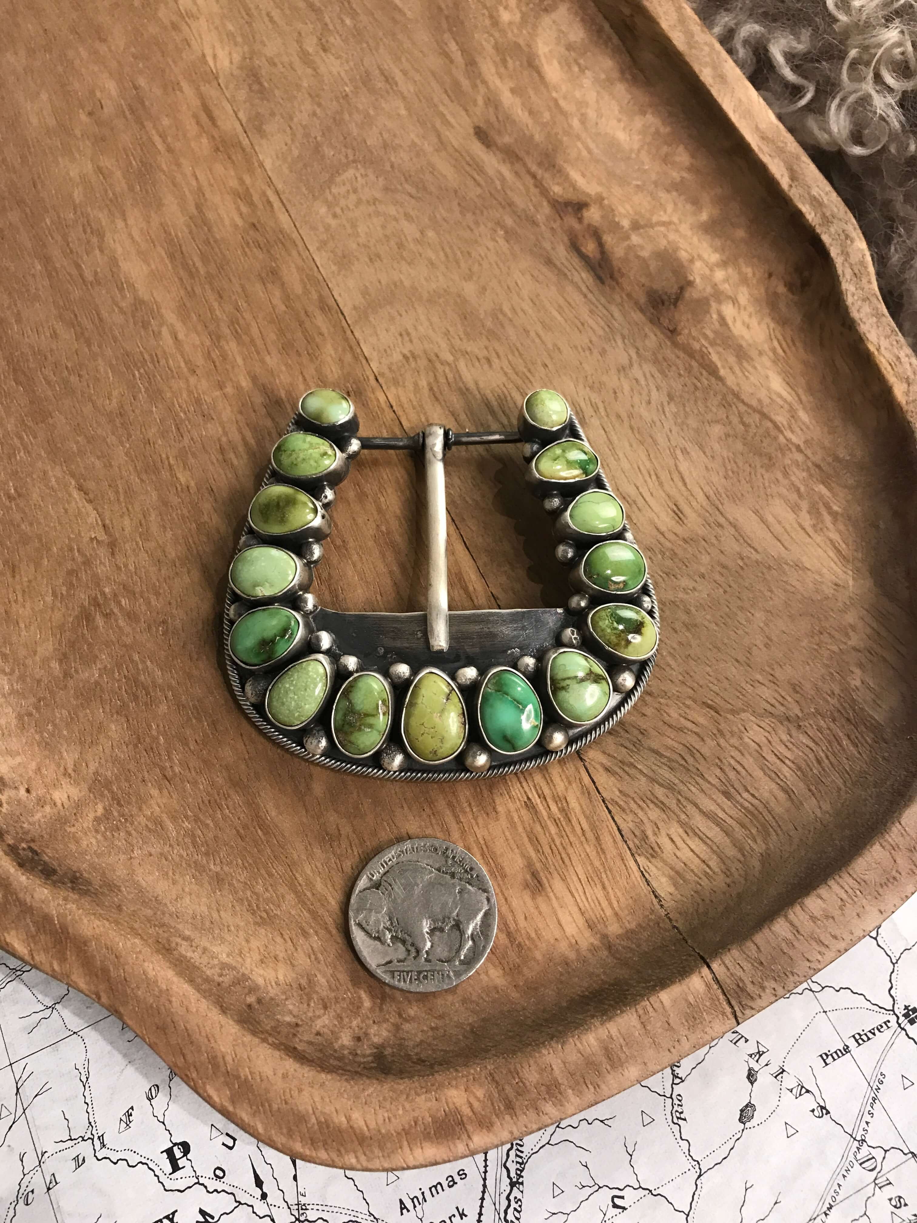 The Harlan Turquoise Belt Buckle-Belt Buckles-Calli Co., Turquoise and Silver Jewelry, Native American Handmade, Zuni Tribe, Navajo Tribe, Brock Texas