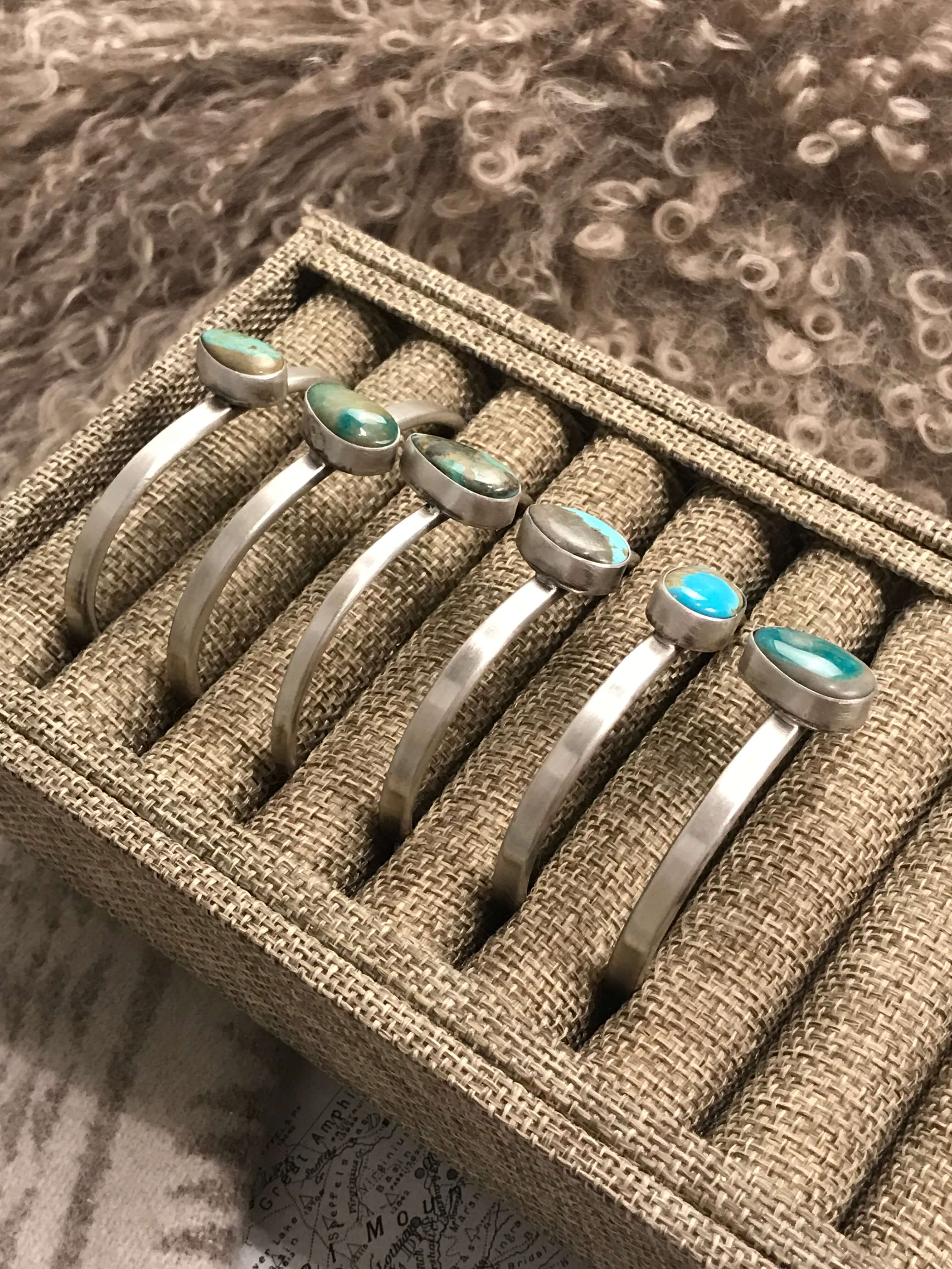 The Lilah Cuffs-Bracelets & Cuffs-Calli Co., Turquoise and Silver Jewelry, Native American Handmade, Zuni Tribe, Navajo Tribe, Brock Texas