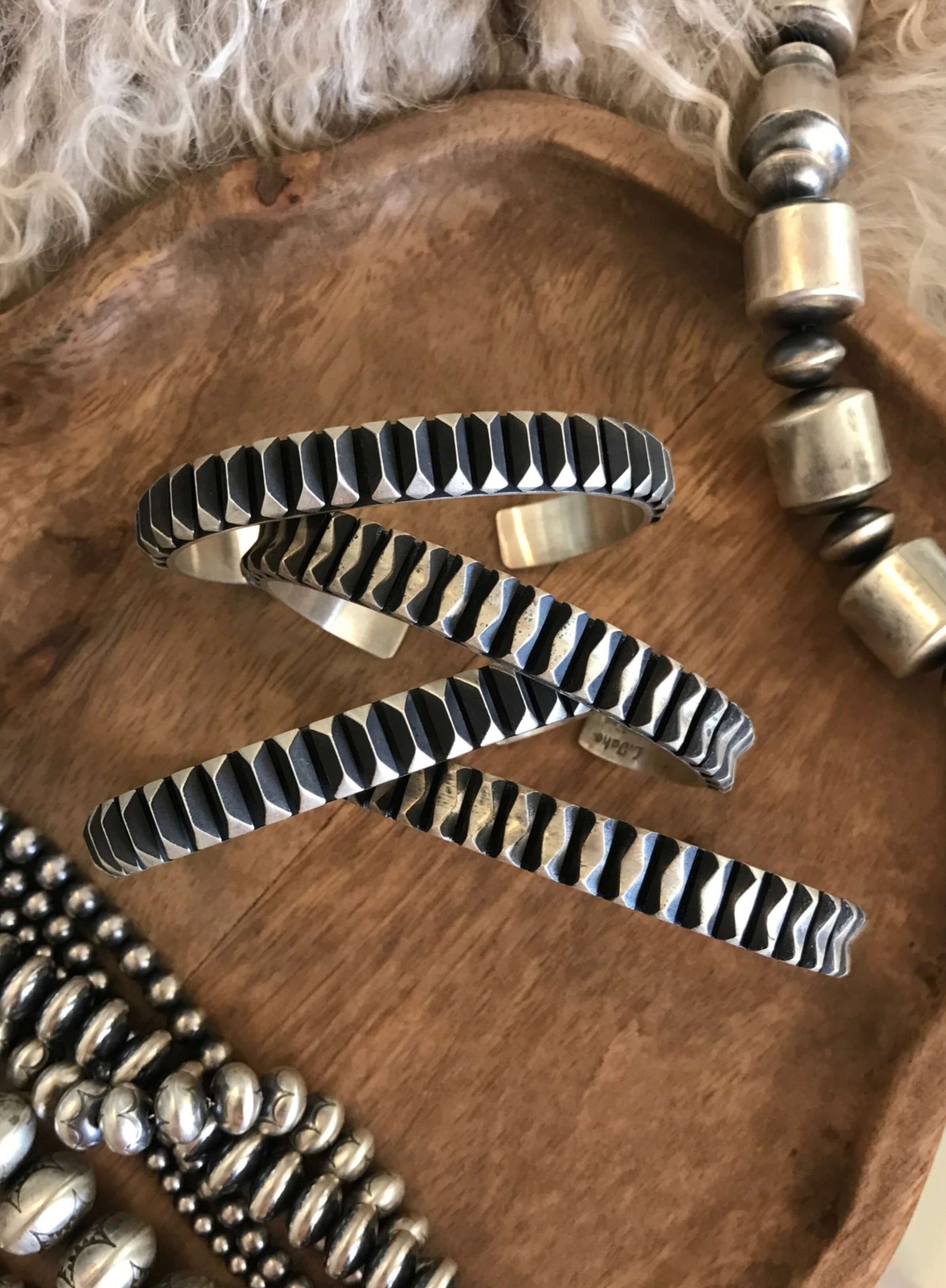 The Dutton Cuff-Bracelets & Cuffs-Calli Co., Turquoise and Silver Jewelry, Native American Handmade, Zuni Tribe, Navajo Tribe, Brock Texas