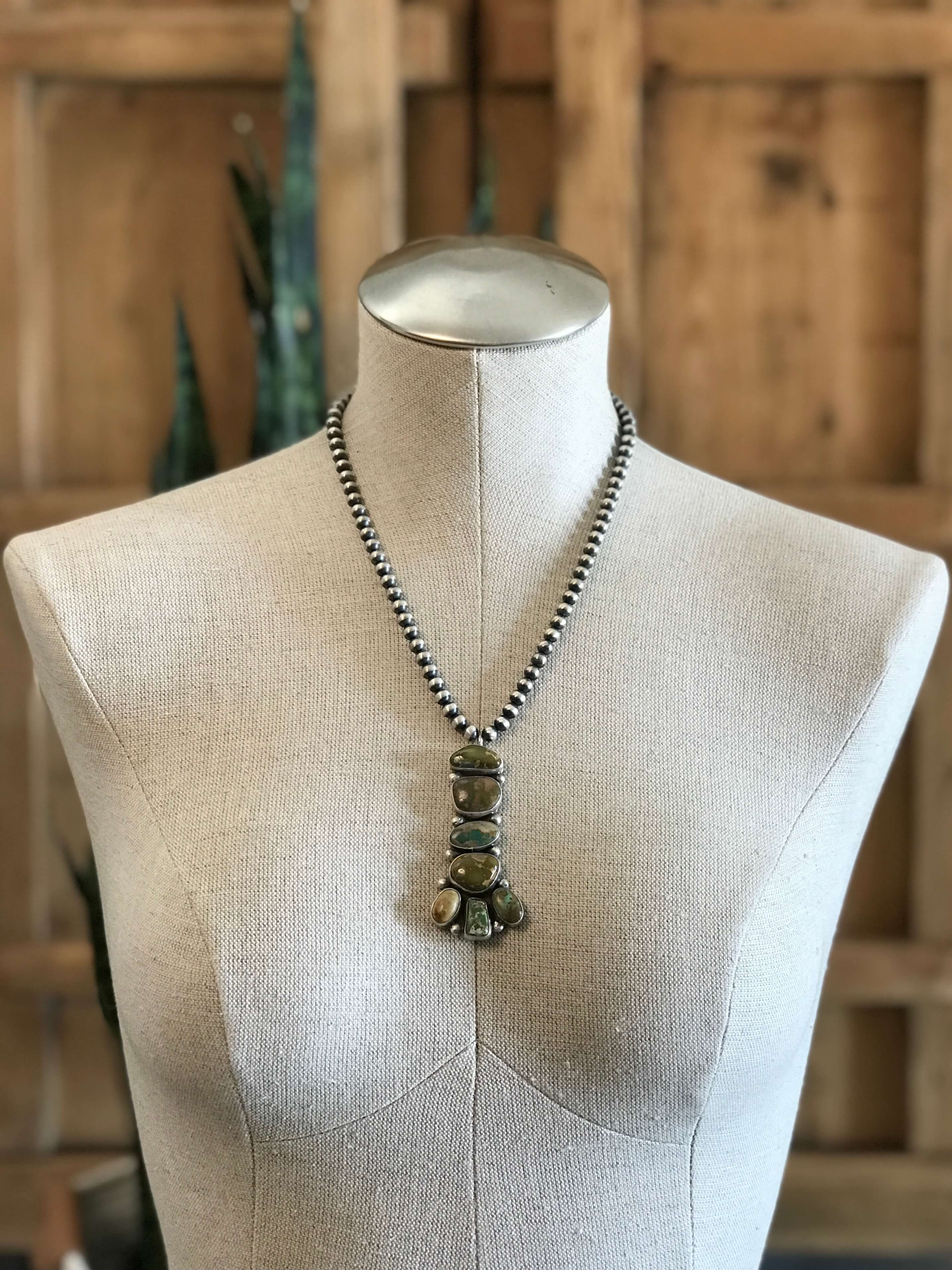 The Oren Necklace-Necklaces-Calli Co., Turquoise and Silver Jewelry, Native American Handmade, Zuni Tribe, Navajo Tribe, Brock Texas