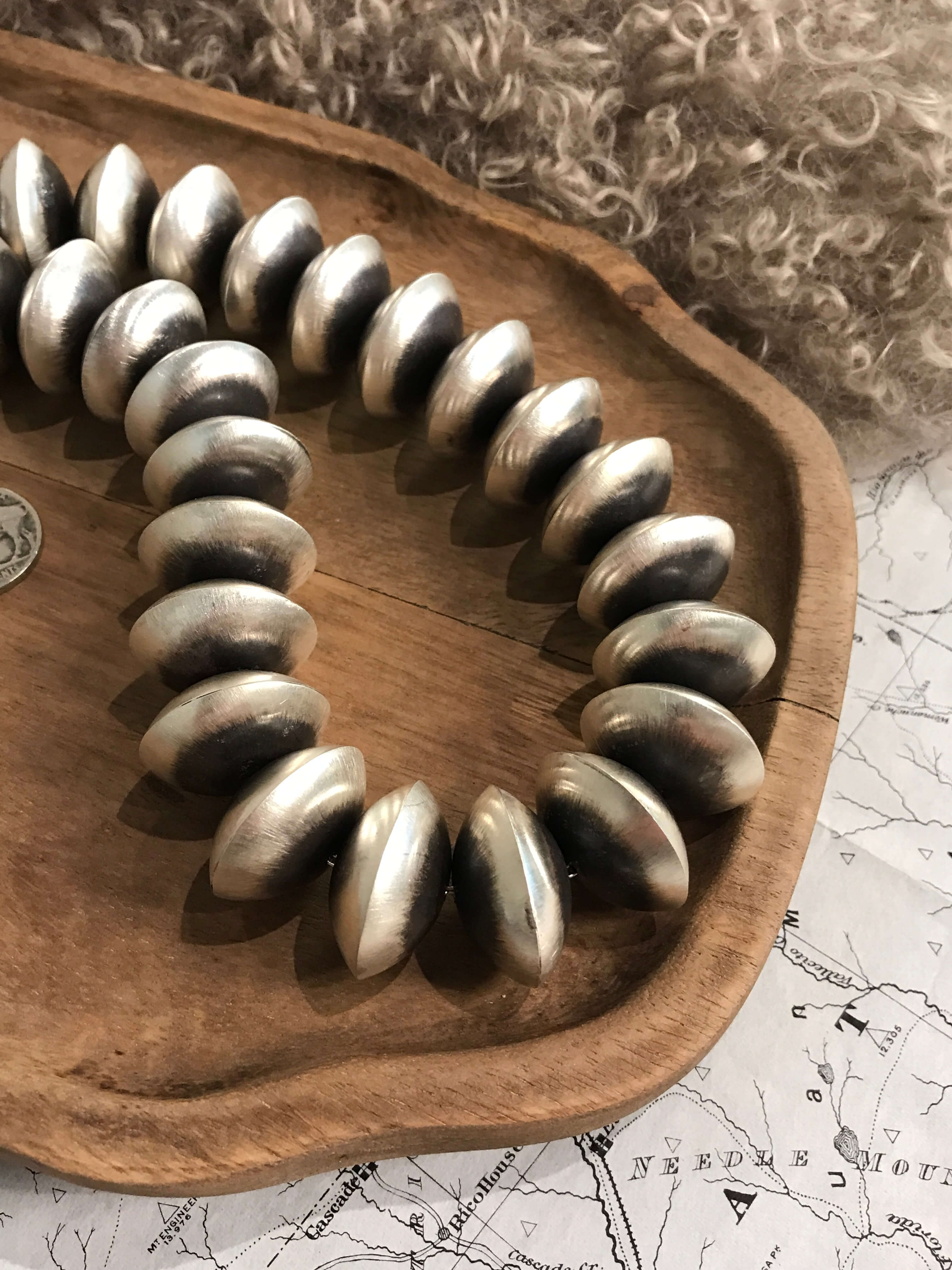 The Deep Valley Necklace, 21"-Necklaces-Calli Co., Turquoise and Silver Jewelry, Native American Handmade, Zuni Tribe, Navajo Tribe, Brock Texas