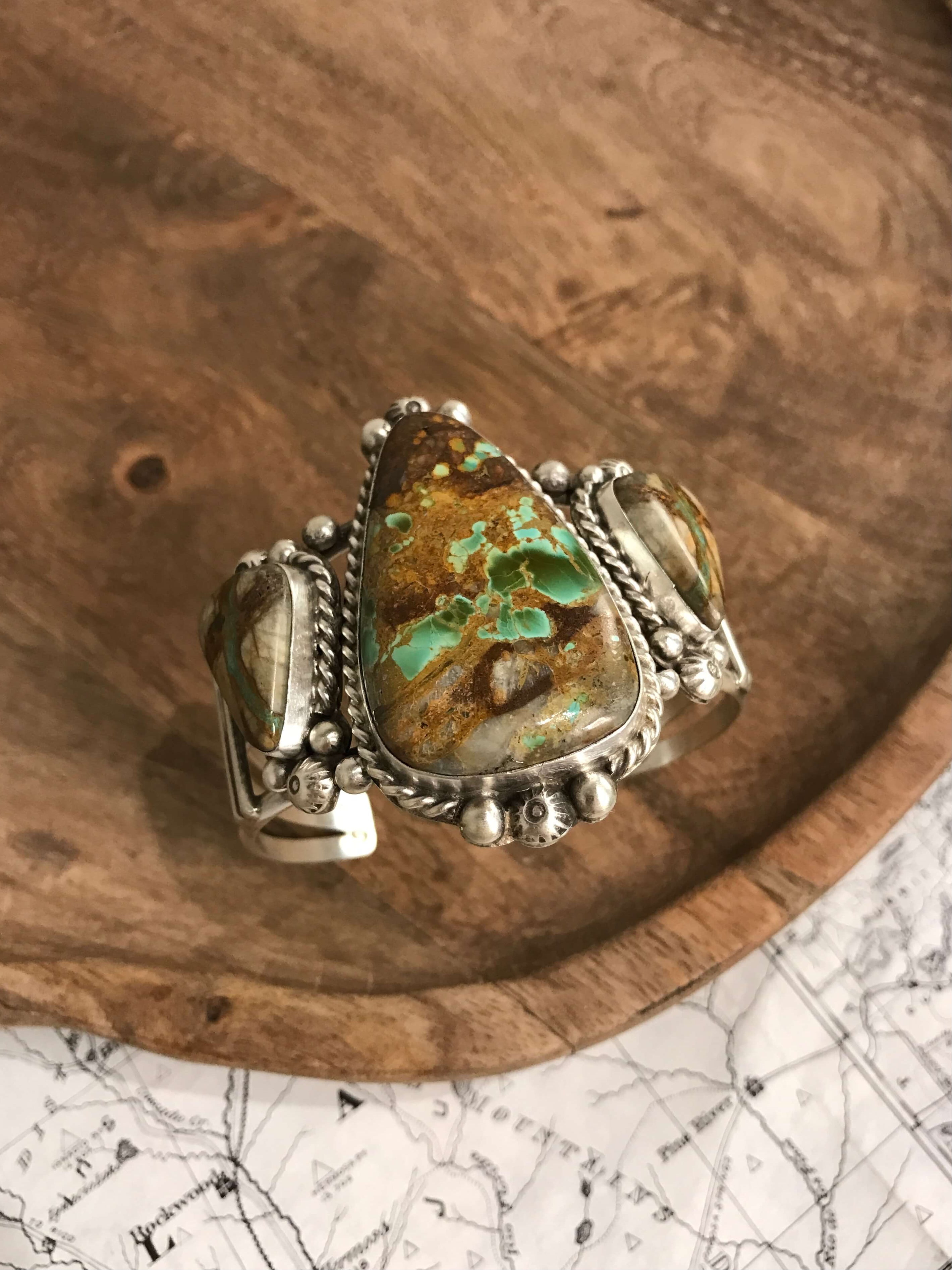 The Fredonia Turquoise Cuff, 1-Bracelets & Cuffs-Calli Co., Turquoise and Silver Jewelry, Native American Handmade, Zuni Tribe, Navajo Tribe, Brock Texas