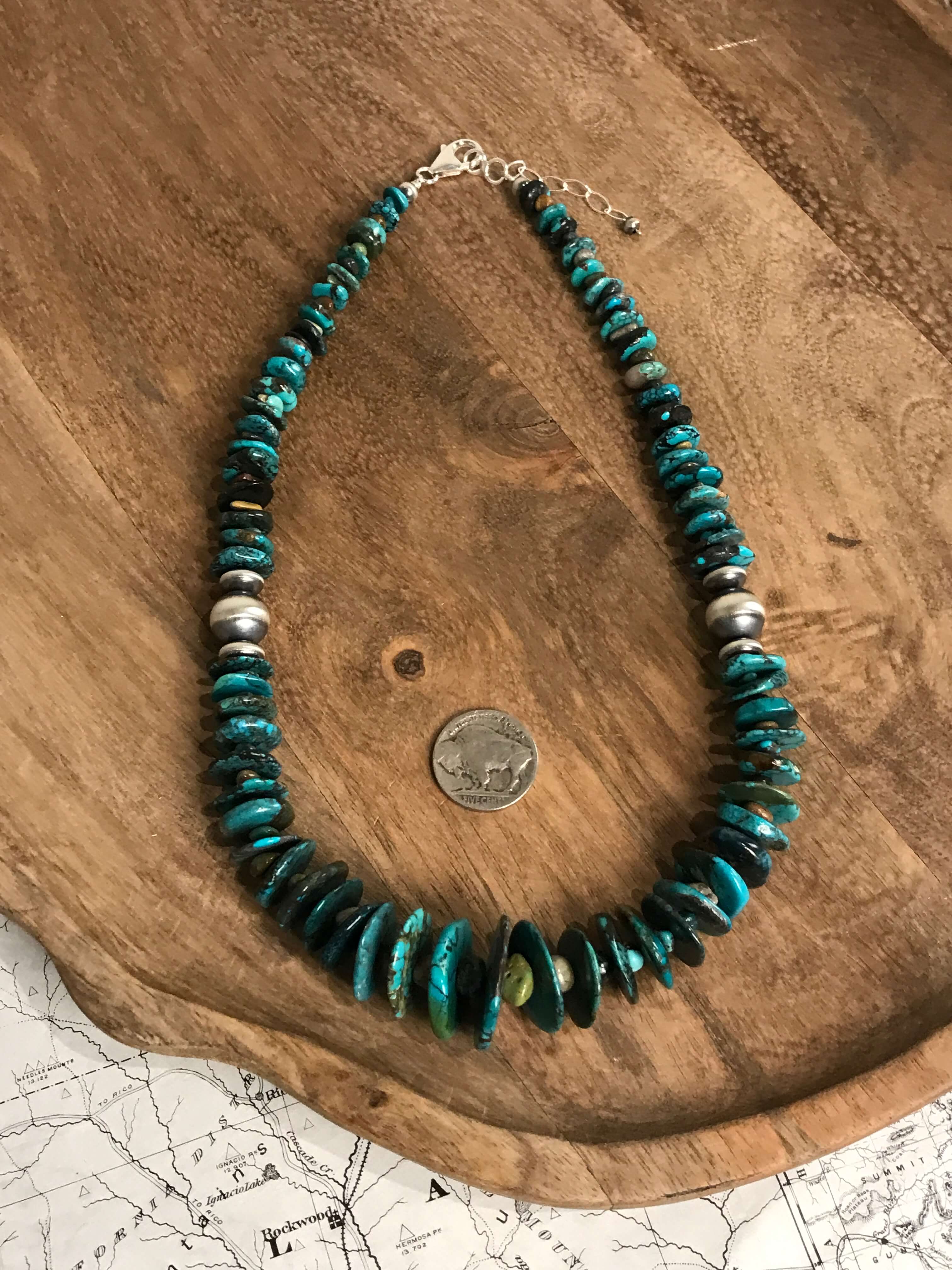 The Ivy Stacked Necklace, 2-Necklaces-Calli Co., Turquoise and Silver Jewelry, Native American Handmade, Zuni Tribe, Navajo Tribe, Brock Texas