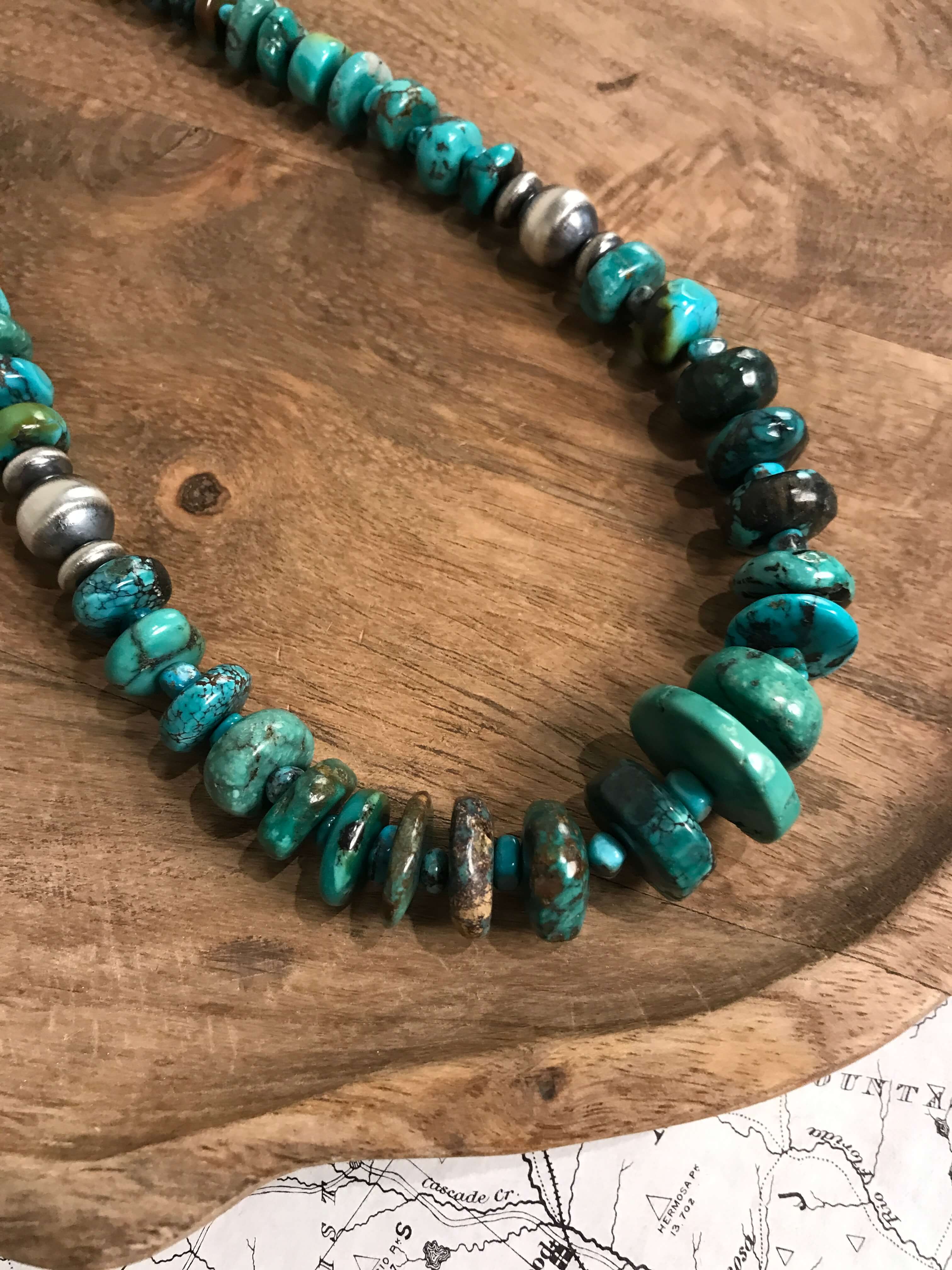 The Ivy Stacked Necklace, 3-Necklaces-Calli Co., Turquoise and Silver Jewelry, Native American Handmade, Zuni Tribe, Navajo Tribe, Brock Texas
